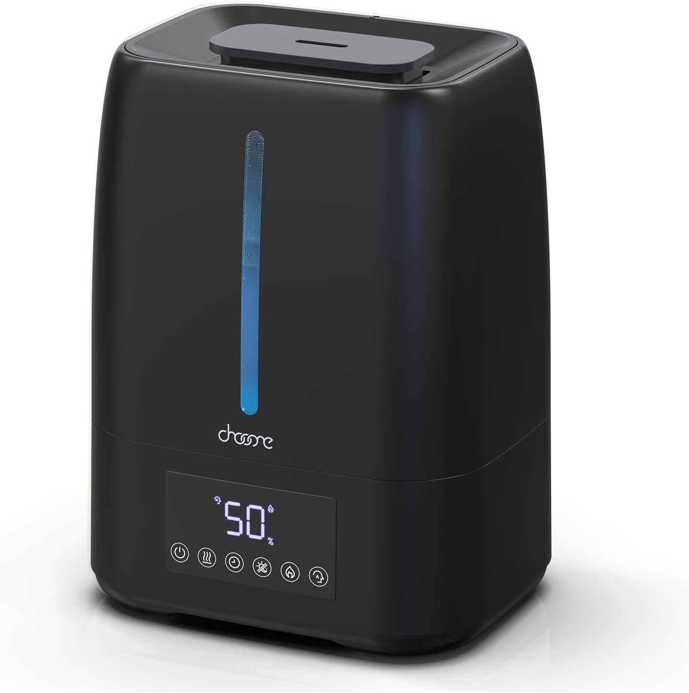6L Top Fill Ultrasonic Humidifier – Cool and Warm Mist for Bedroom, Baby, Large Rooms & Plants, Smart Humidity Control, Aroma Diffuser, Night Light, 12H Timer, Quiet, Black