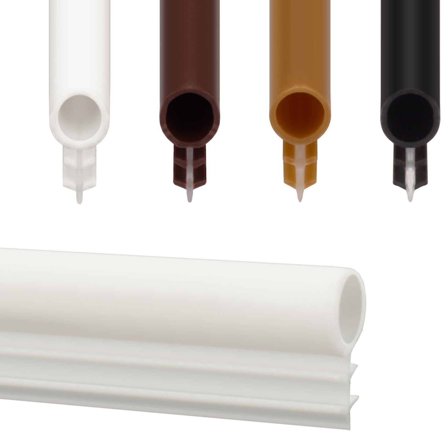 Window Weatherstrip Seal 1/4″ Bulb Bubble Kerf Mount Bulb Gasket Window Weather Stripping Kerf – 4 Colors and 5 Length Options (100′, White)