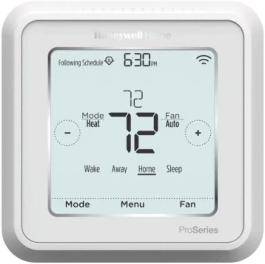 Honeywell TH6320WF2003/U Lyric T6 Thermostat, 3 Heat / 2 Cool Heat Pump Or 2 Heat / 2 Cool Conventional, 4.09″ x 4.09″ x 1.06″