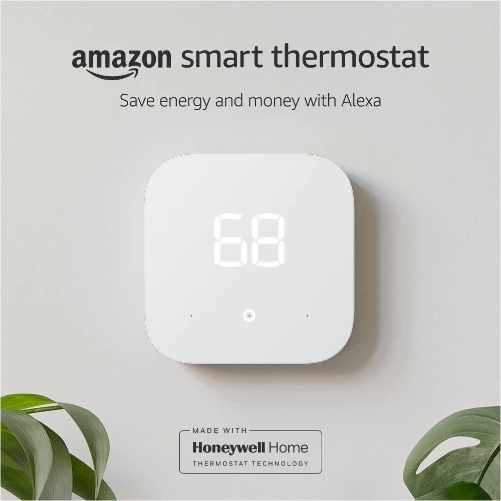 Like-New Amazon Smart Thermostat – Save money and energy – Works with Alexa and Ring – C-wire required