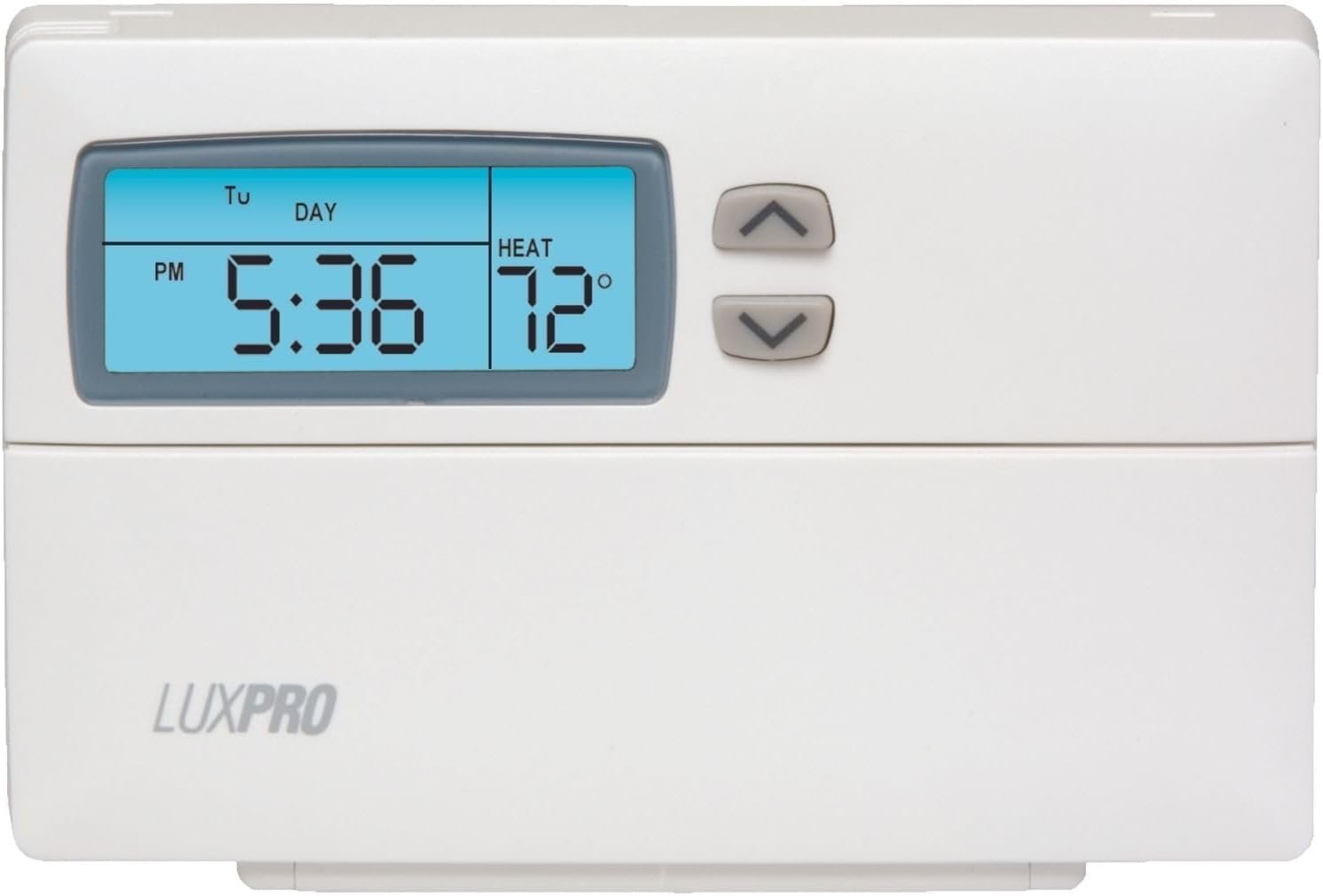Lux Pro Programmable Thermostat for Home Use; 1 Heat, 1 Cool, Model PSP511LC, 5-2 Day with Backlight