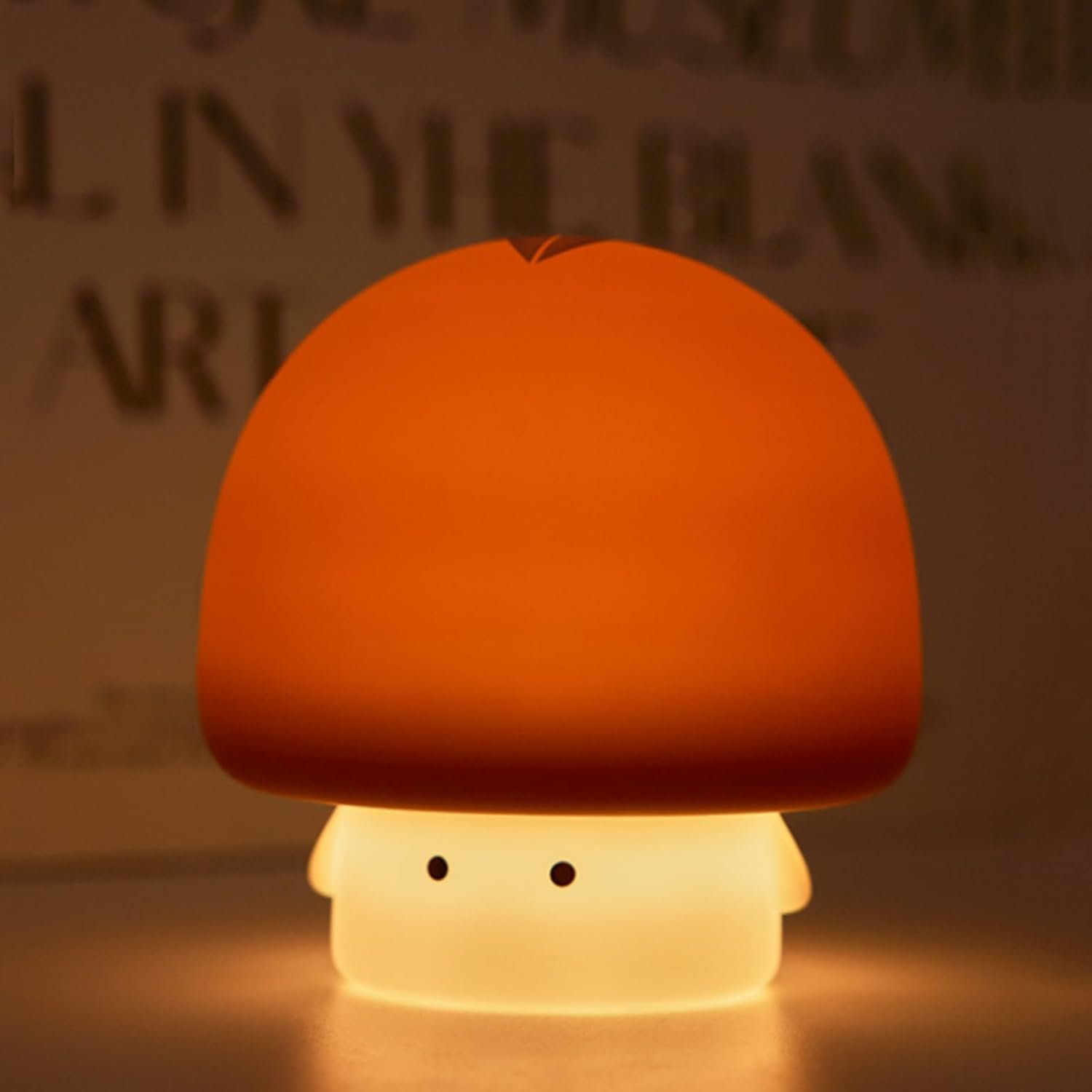 YEEFIGRO Cute Baby Night Light for Kids,Rechargeable Dimmable Silicone Nursery Toddler Mushroom Nightlight,Squishy Bedside Lamp for Night Stands,Fun Decor for Children,Children’s Day Gift(Brown)