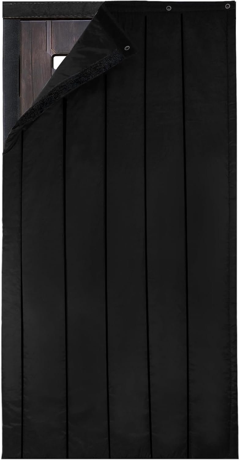 TroyStudio Thick Door Soundproofing Blanket, 37.5 x 86.6 x 0.8 inches Heavy Window Sound Barrier Sheet, Home Acoustic Dampening Curtain Divider, Noise Blocker for Bedroom Wall Music Recording Studio