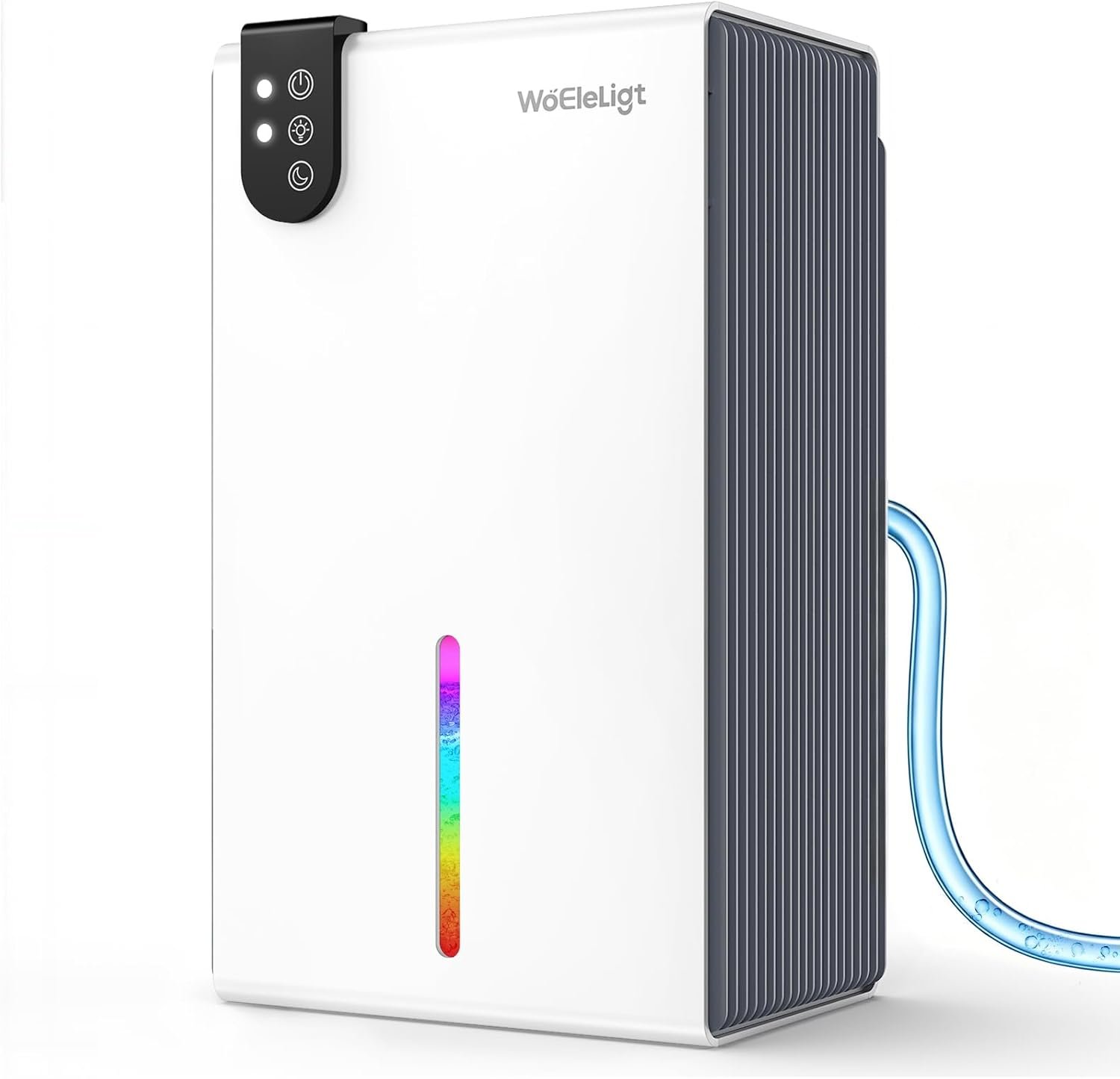 98 OZ Small Dehumidifier for Home 1000 Sq Ft, Quiet Dehumidifier with Drain Hose, Auto Shut-Off, Sleep Mode, 7-Color Light for Basement, Bedroom, Bathroom, Closet, RV (Sliver White)