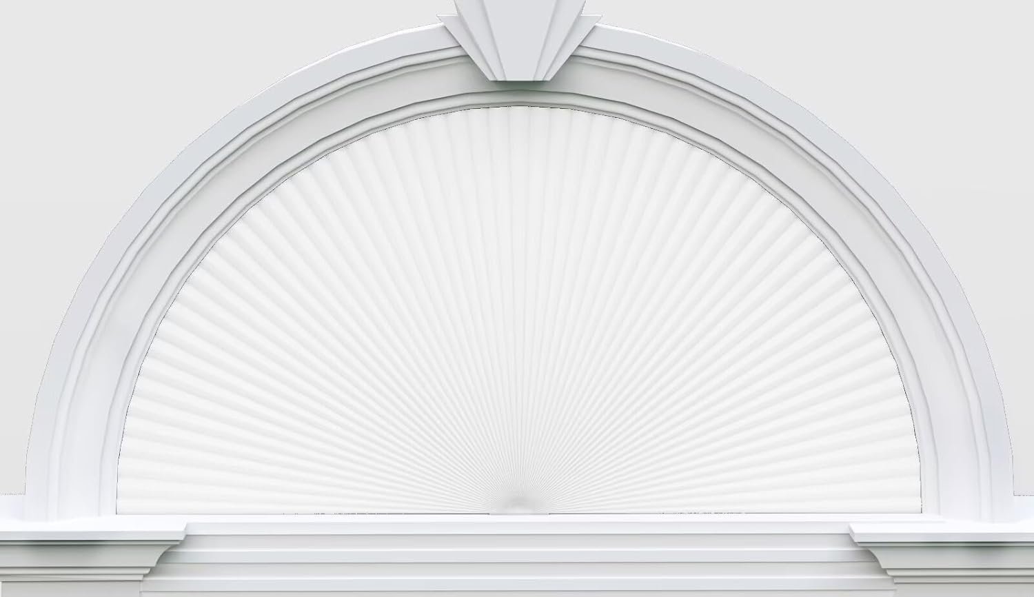 Myshade Arch Window Shades Half Circle Light Filtering Cellular Shades Cordless No Drill Blinds for Windows Half Moon Honeycomb Fabric No Tools Shades Easy Install (1PCS White 24″ W X 12″ H)