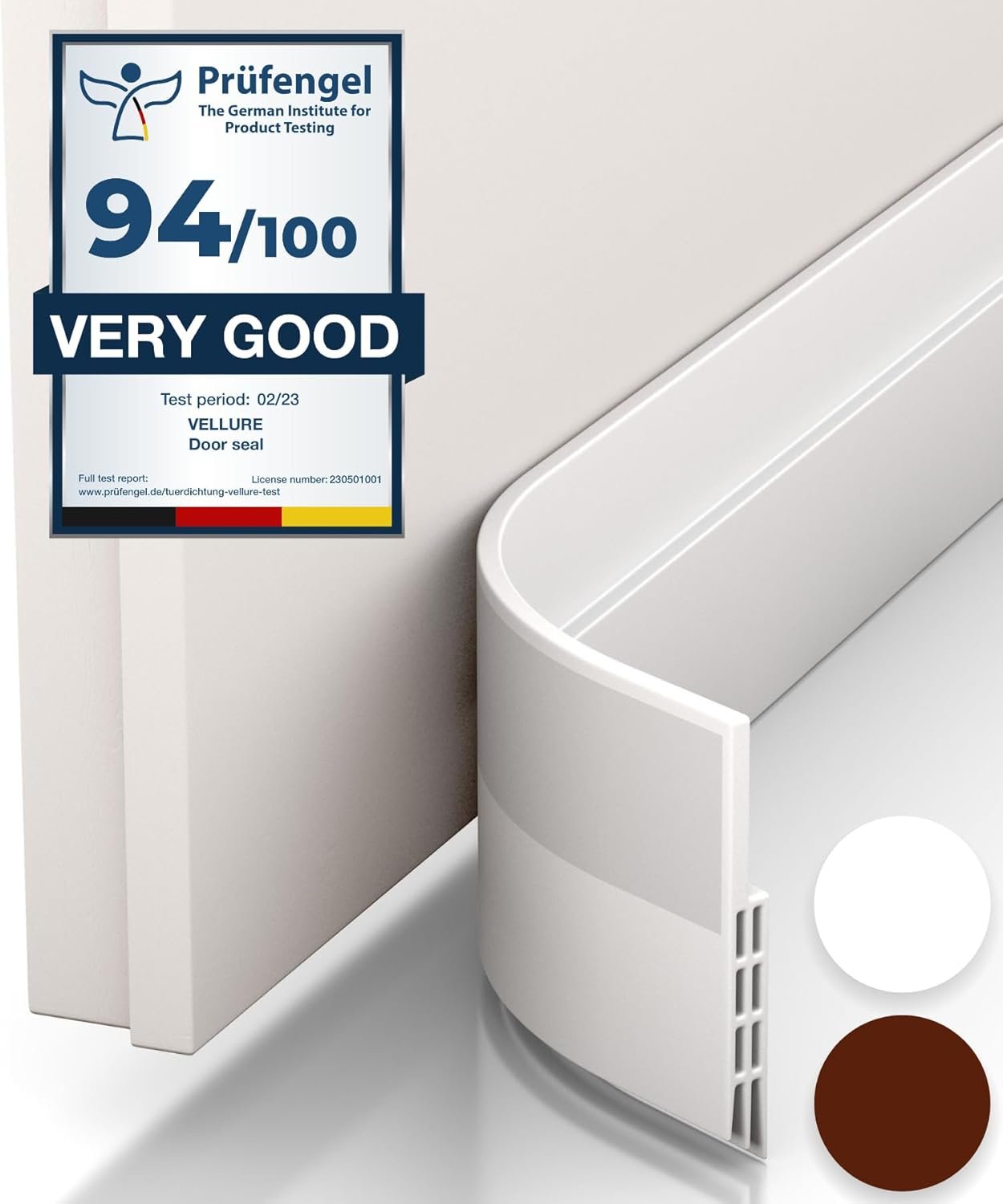 Vellure® Door Draft Stopper for Bottom of Door – Premium Door Sweep for Bottom of Door/Weather Stripping Door Seal (Save Energy – installs Quickly and Easily) Door Strip Ideal for