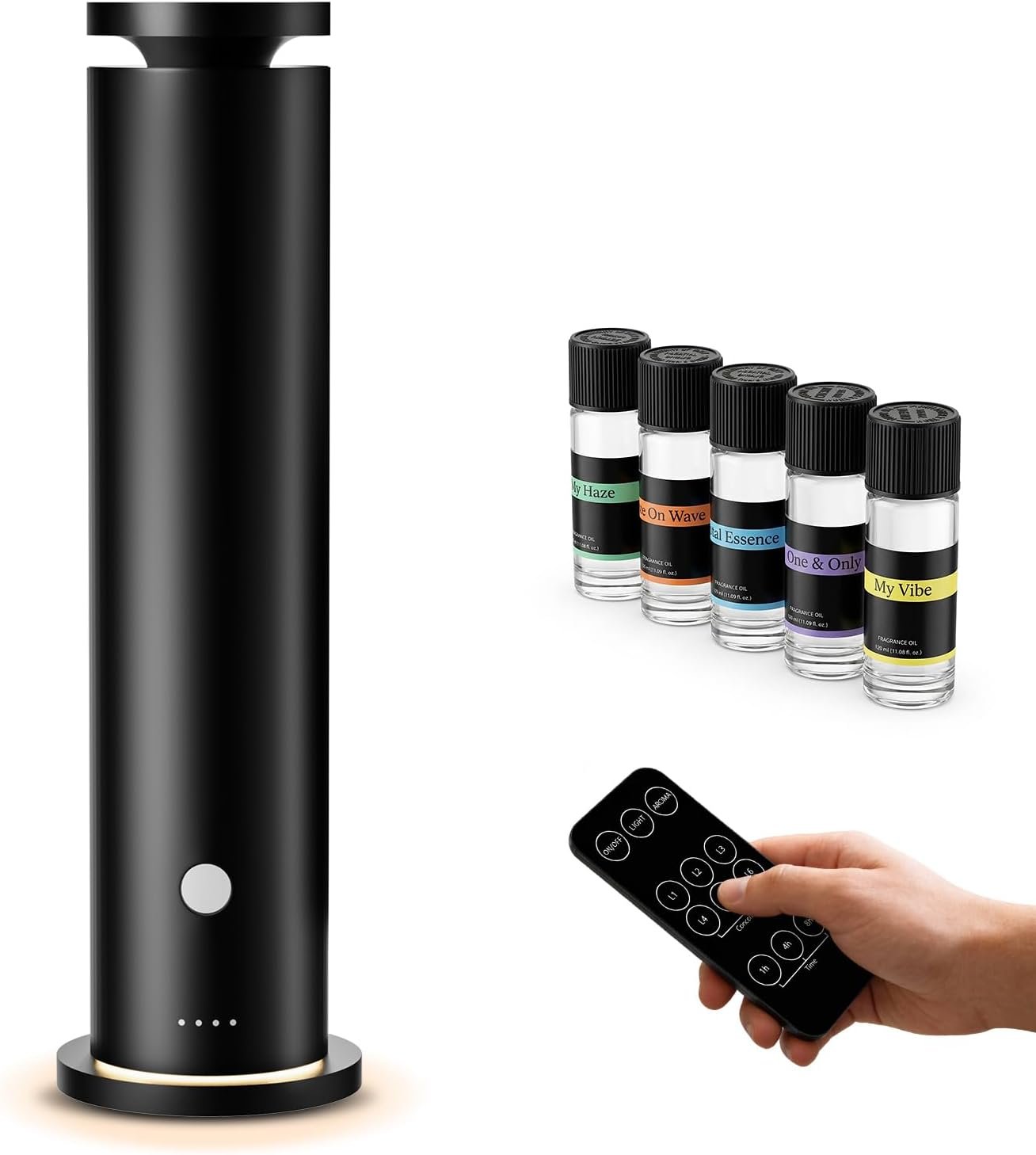 Waterless Scent Diffuser Starter Kit with 5 Essential Oils, Luxury Hotel-Class 1500 Sq Ft Coverage Aromatherapy Diffuser Oil Machine, 4.06Oz/120mL Air Diffusers for Home Large Room Hotel SPA
