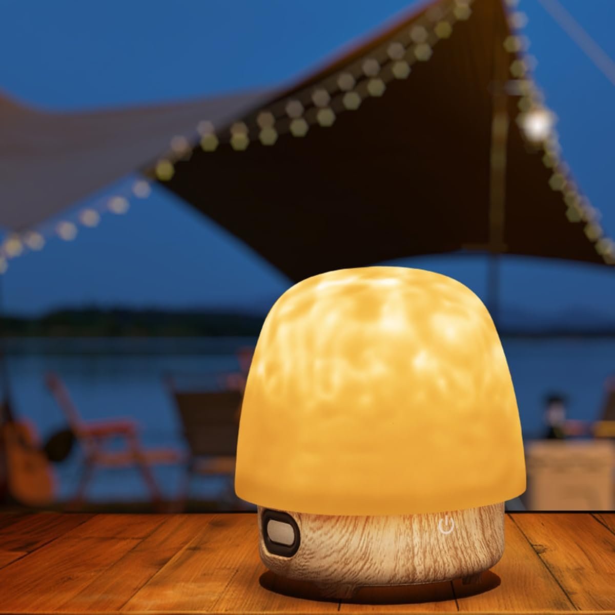 Night Light & Bluetooth Noise Machine with Ocean Wave Projector, Speaker, Lampshade & Remote – 4 White Noise, 16-Color Touch Dimming for Sleep & Relaxation (Log Color)