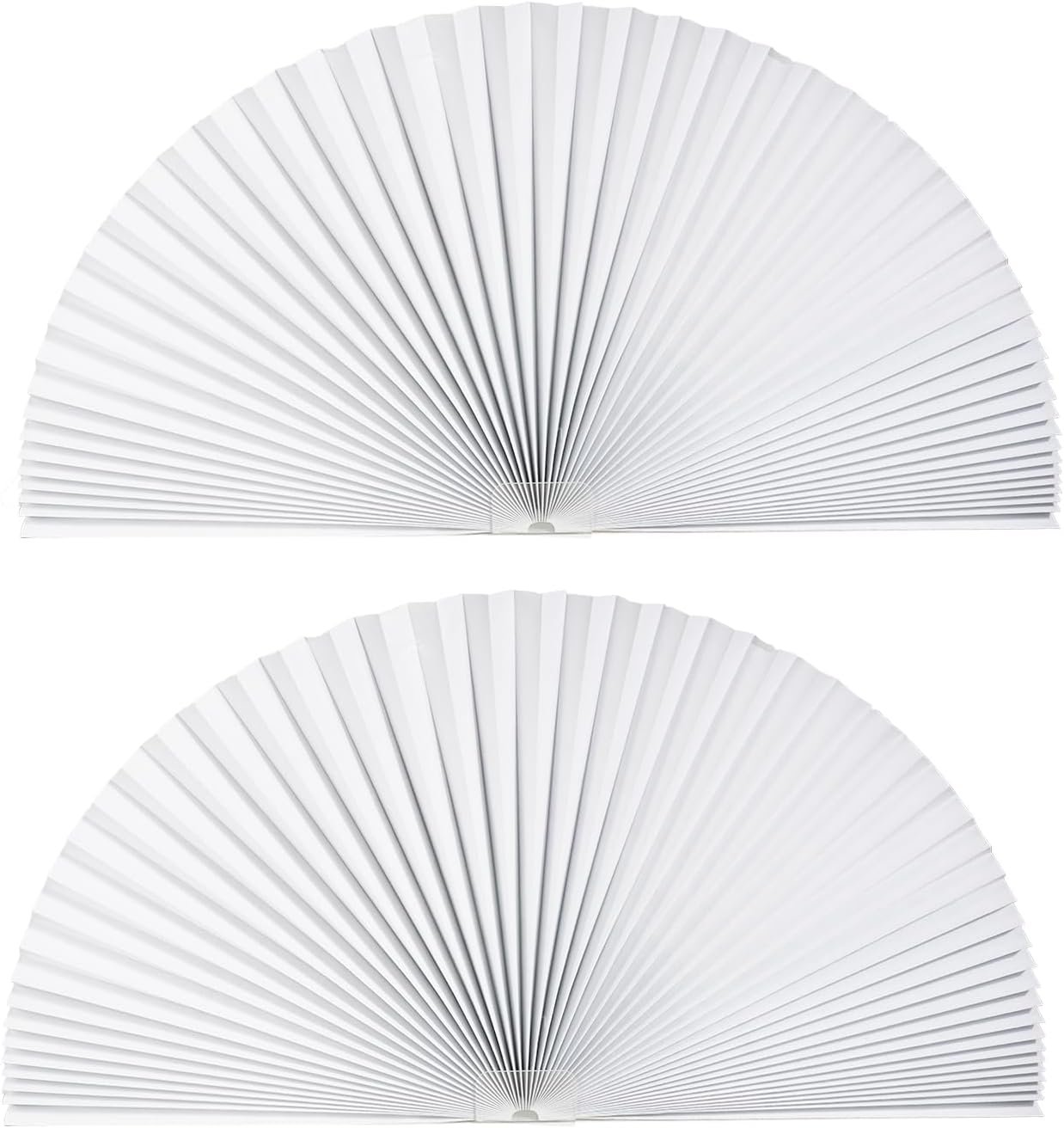 2 PCS Arch Window Light Filtering Pleated Shade Blinds for semi-Circle Arch Window, 60%-70% Shade, Easy to Cut and Install, 72″ x 36″, White