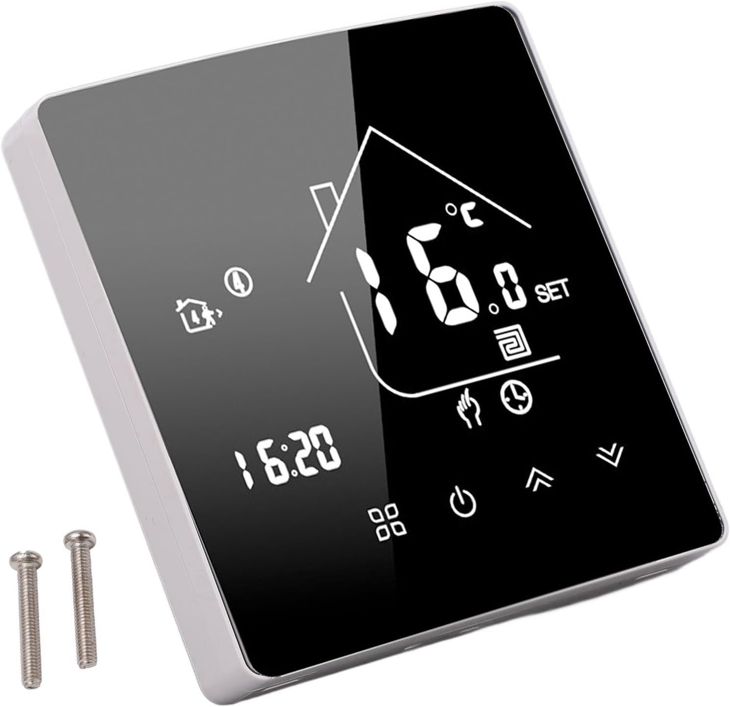 Smart Digital Thermostat for Home 7 Day Programmable WiFi Touchscreen App Voice Control Easy Install Wall Thermostat Type 86 95-240V 16A