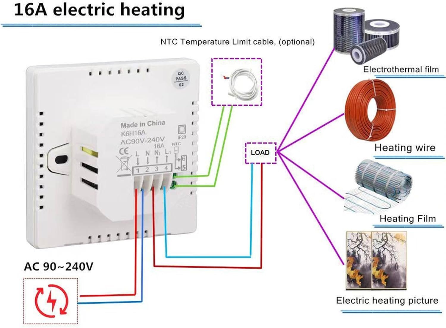Smart Thermostat Energy Saving 7 Day Schedule with Precision Temperature Control Easy Install