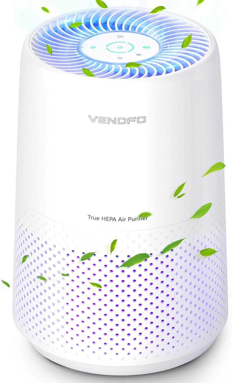 Air Purifiers for Bedroom, H13 HEPA Air Purifiers – Covers Up to 1074 ft² – 24dB Ultra-Quiet Sleep Mode, 360° Outlet Air Cleaner, Perfect for Home, Pets (White)