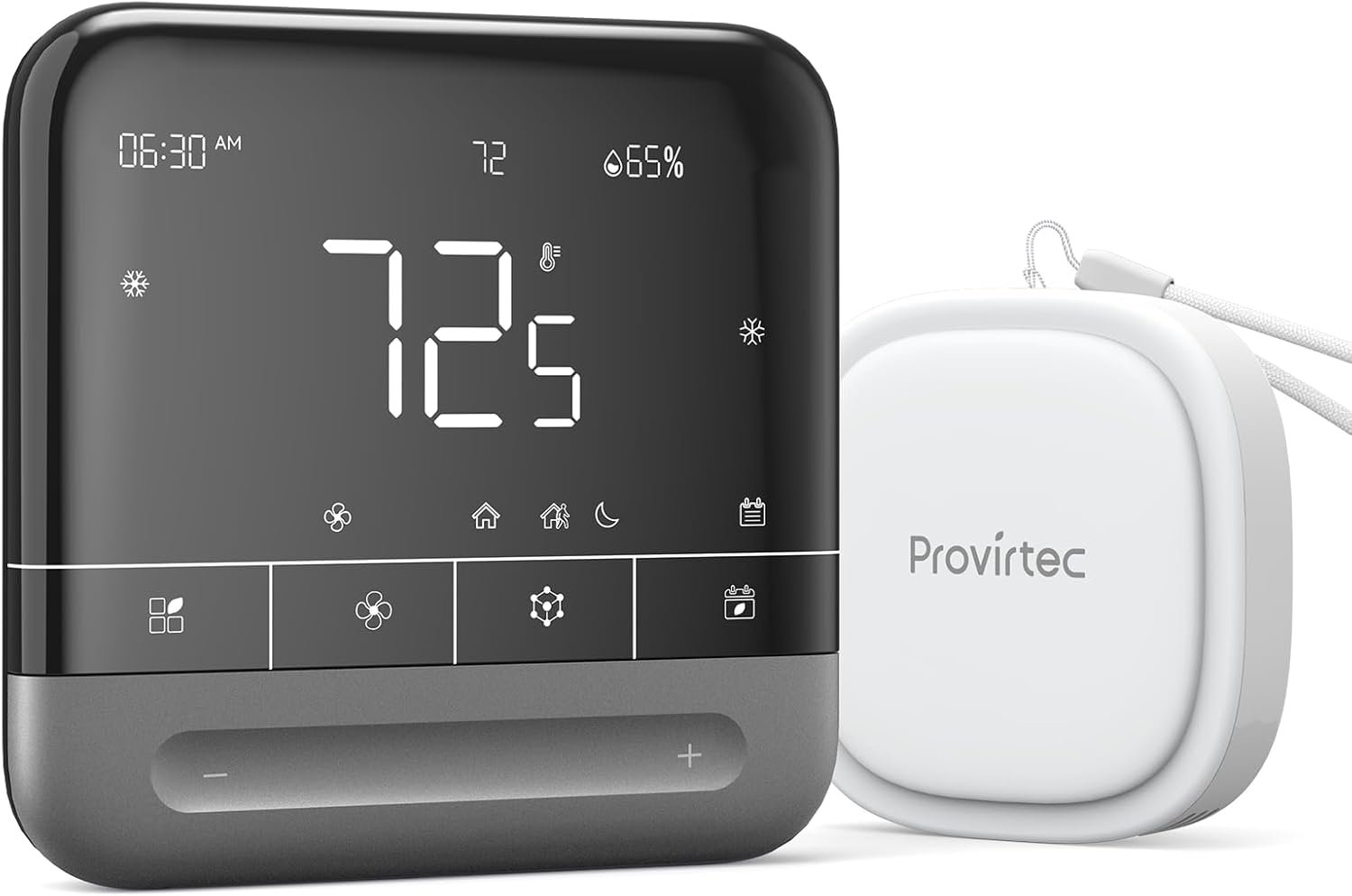 Provirtec Smart Thermostat for Home with Room Sensor, 7 Days Programmable, Energy Saving WiFi Thermostats for House，APP & Touchscreen Control, C Wire Required, 3.95 Inch Large Screen