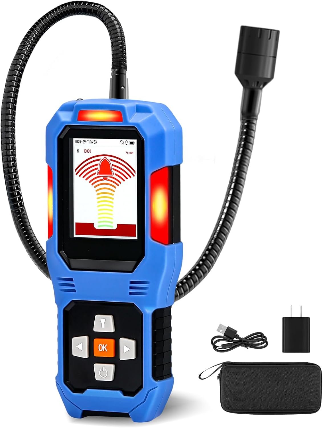 Bonvoisin Refrigerant Leak Detector, HVAC Freon Leak Detector with Rechargeable Battery, Air Conditioning Detection for CFCs, HCFCs, HFCs, HFOs, PFCs