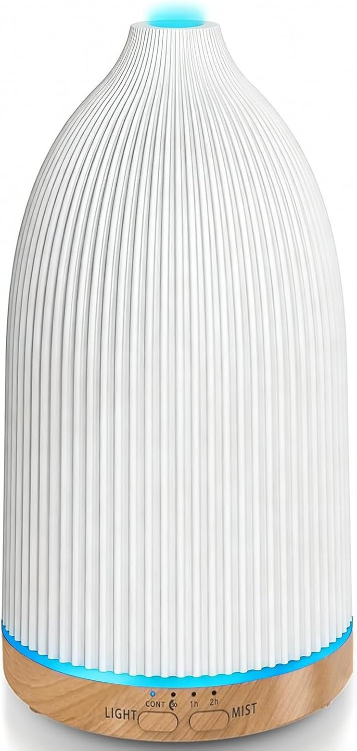 URPOWER 100ML Essential Oil Diffusers for Home, Ultrasonic Aromatherapy Diffuser with 7 Color Changing Lights, Timer & Auto Shut-Off, Scent Diffuser for Bedroom, Office, Yoga