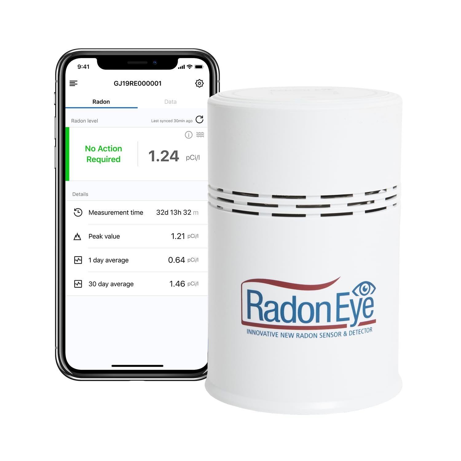 Ecosense RD200 RadonEye, Home Digital Radon Detector: Fast and Accurate Detection of Fluctuating Radon Levels, Short and Long Term Continuous Monitoring with Trend Charts