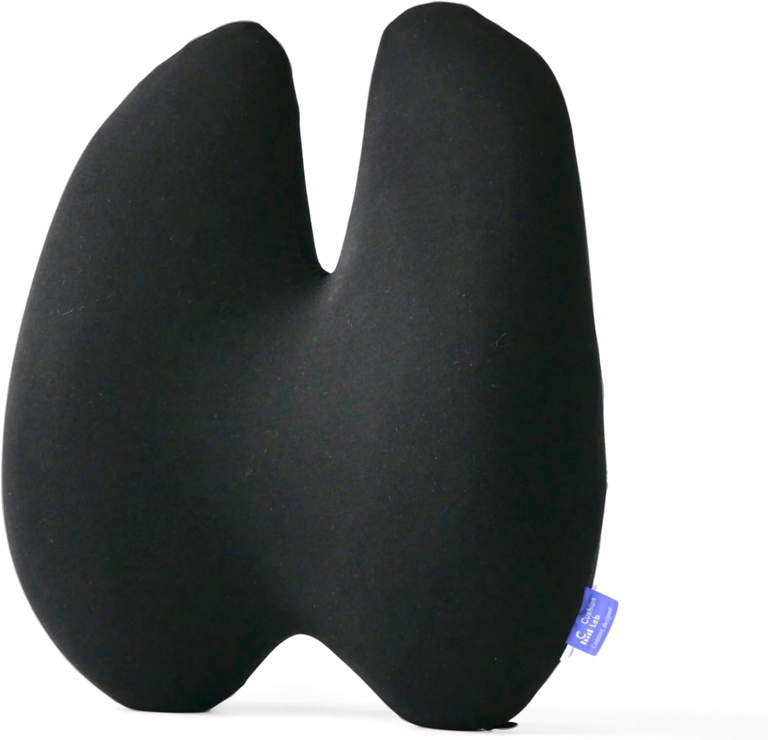 C CUSHION LAB Extra Dense Lumbar Pillow – Patented Ergonomic Multi-Region Firm Back Support for Lower Back Pain Relief – Lumbar Support Cushion with Strap for Office Chair, Car, Sofa, Plane – Black