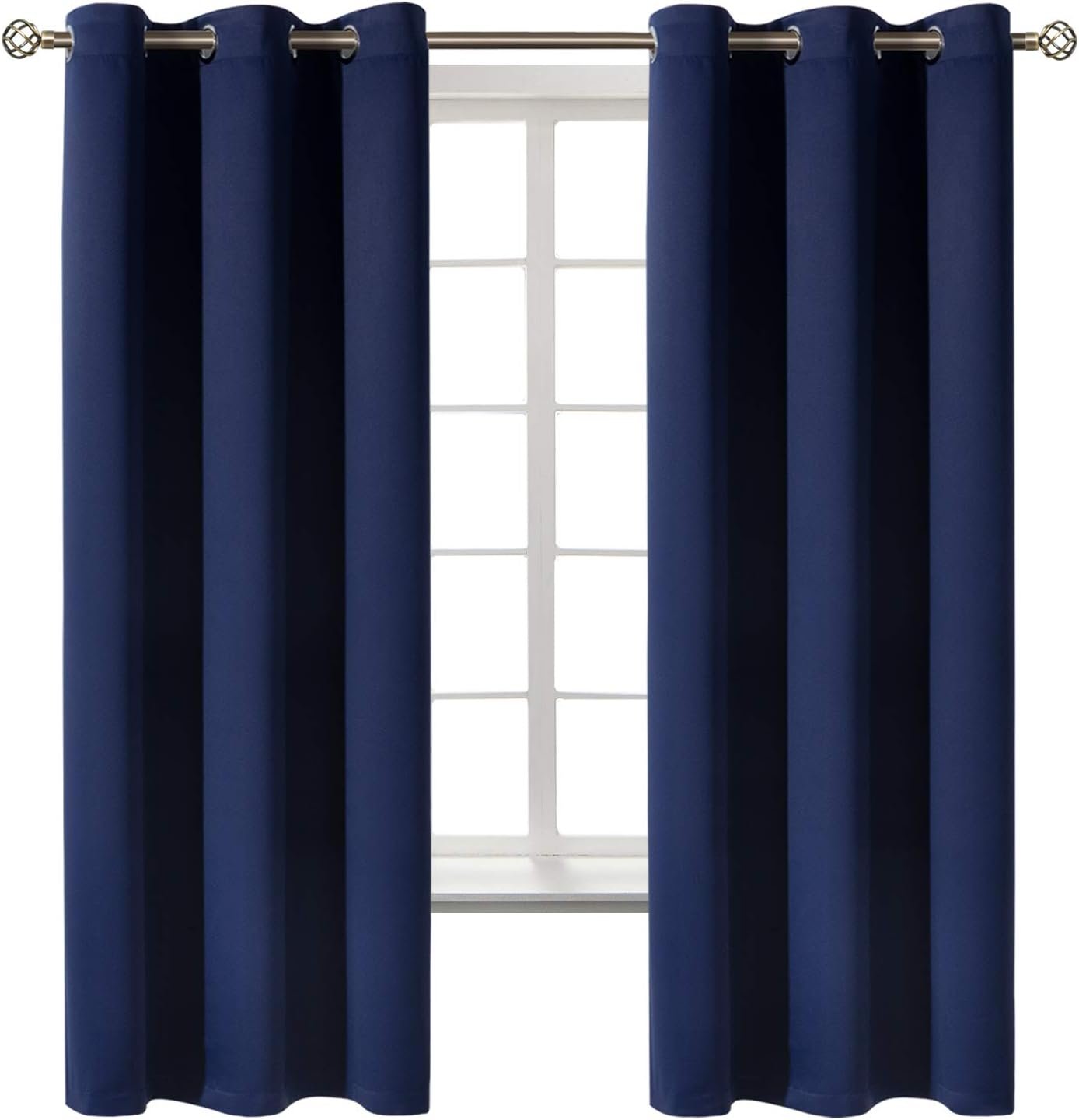 BGment Blackout Curtains for Bedroom 63 Inches Long – Navy Blue Room Darkening Thermal Insulated Sunlight Blocking Grommet Window Drapes for Kids Boys Room, Set of 2 Panels, 42 x 63 Inch