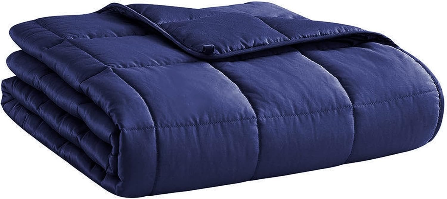 L’AGRATY Weighted Blanket – 48″x72″ 15lbs Cooling Breathable Heavy Blanket Microfiber Material with Glass Beads for Adult All-Season Summer Fall Winter Soft Thick Comfort