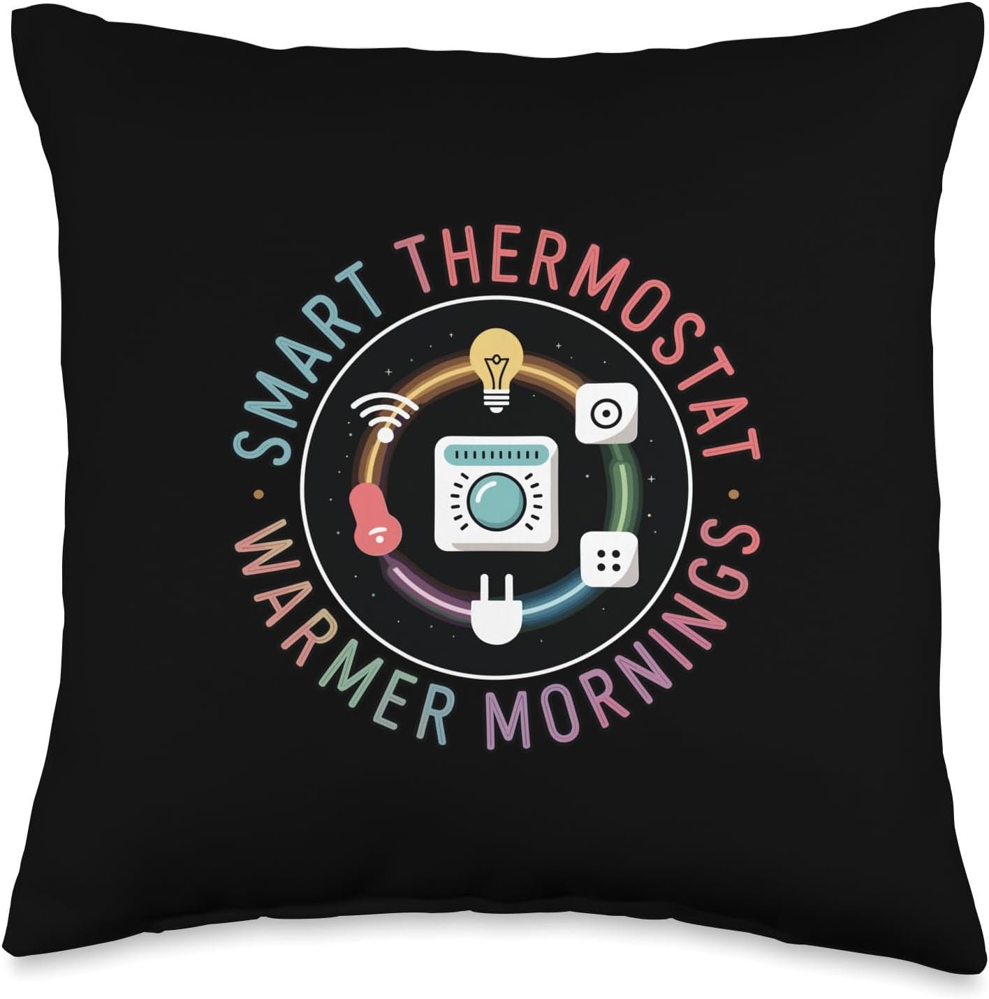 Smart Thermostat Warmer Mornings Home Automation Throw Pillow
