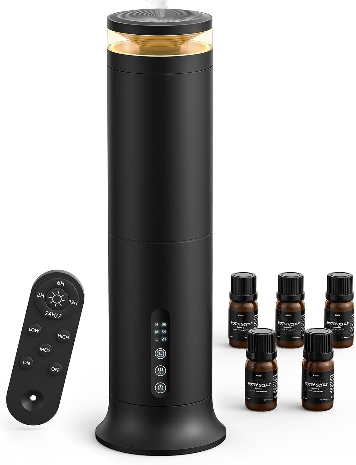 XEITIN Waterless Diffuser with 5 Hotel-inspried Scent Oil – Cold Air Diffuser Up to 2000 Sq.ft for Large Home Office Hotel and Spa, Remote & Panel Control, 4 Timer 3 Scent Intensity Models, 3.4 fl oz