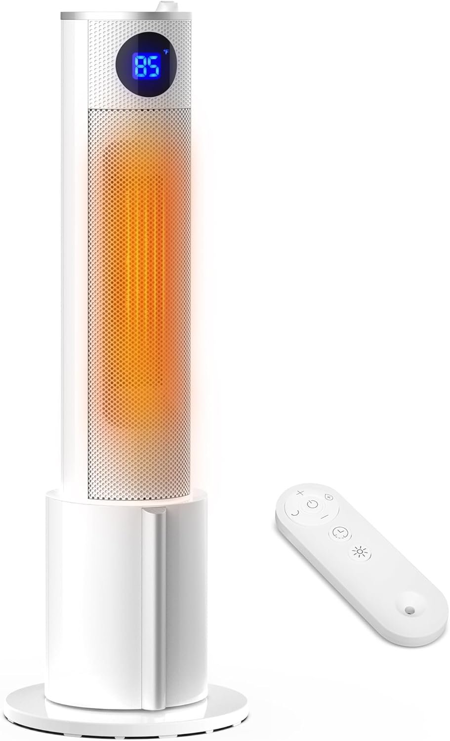 Space Heater with Humidifier – Portable Tower Heaters for Indoor Use, Remote, Adjustable Thermostat, 3 Heat Modes, Multiple Safety Protection, 12H Timer, Quiet Electric Heater for Bedroom