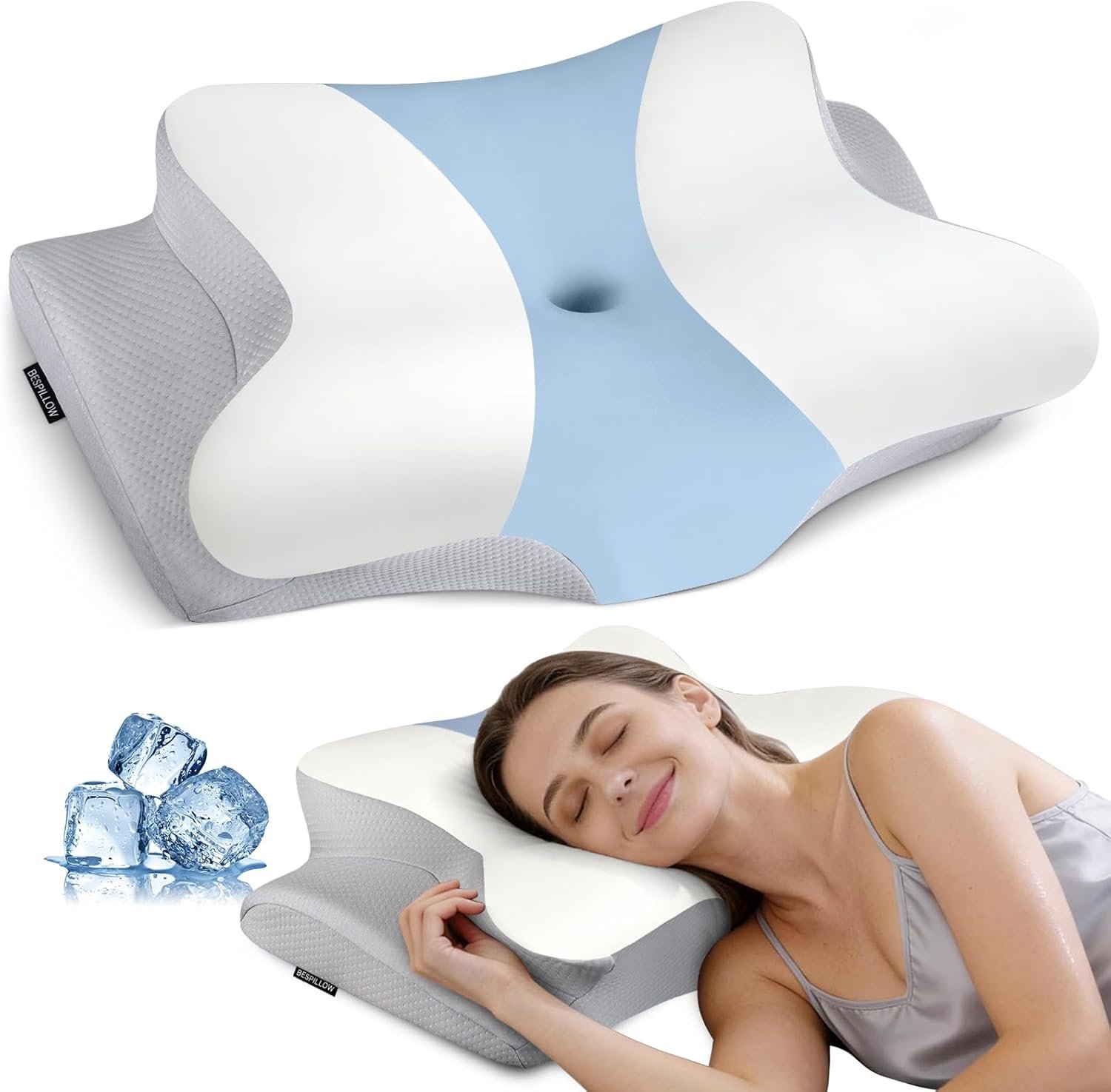 Cervical Neck Pillow for Pain Relief – Ergonomic Pillow Side Sleeper Pillow for Sleeping, Orthopedic Memory Foam Pillow for Neck Support, Contour Cervical Pillow Bed Pillow for Back Stomach Sleepers