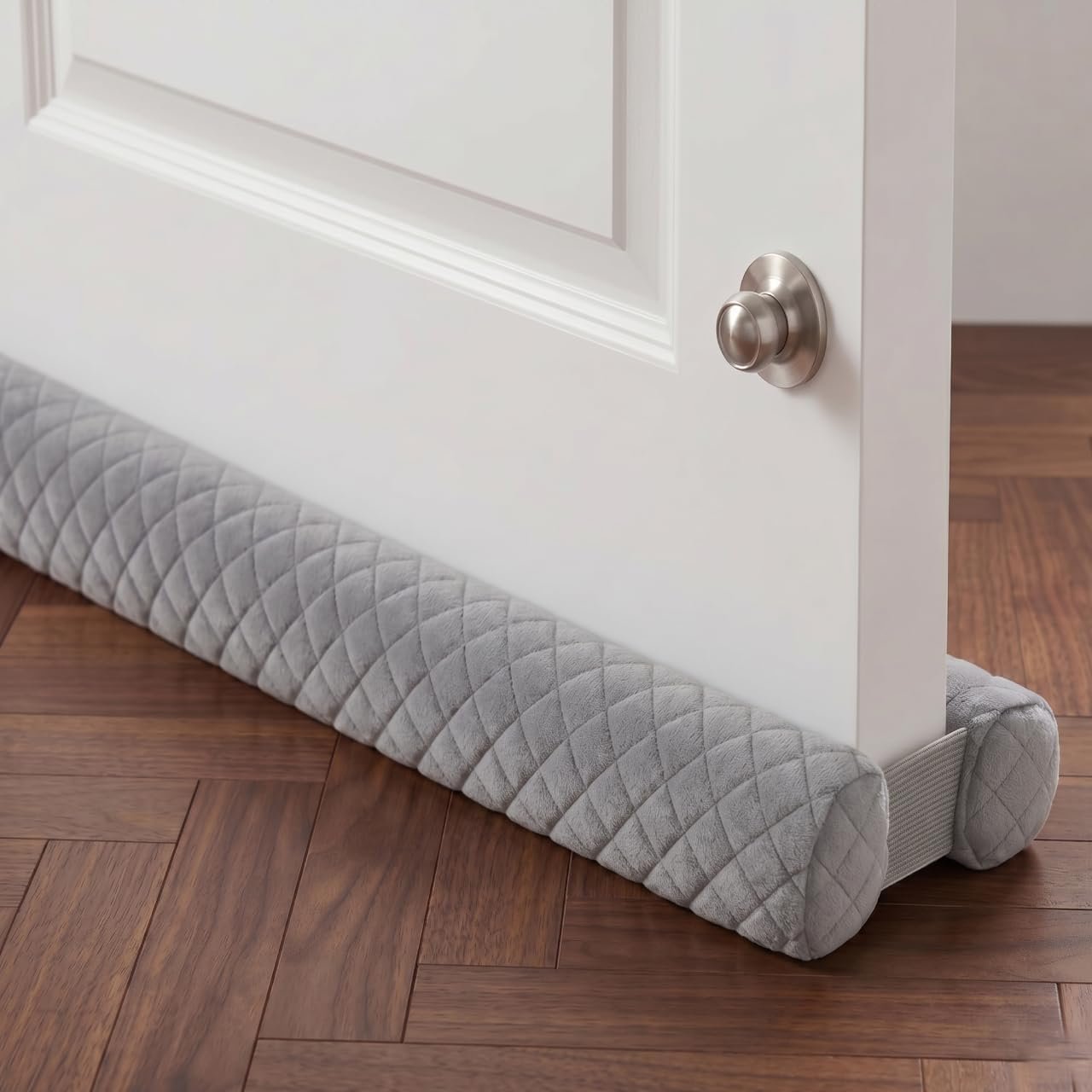 Ciieyuo Premium Velvet Under Door Draft Stopper, 30” to 36” Adjustable Gap Filler, Double-Sided Windproof Seal, Easy Install to Block Noise, Cold Air, Light, Dust, and Drafts