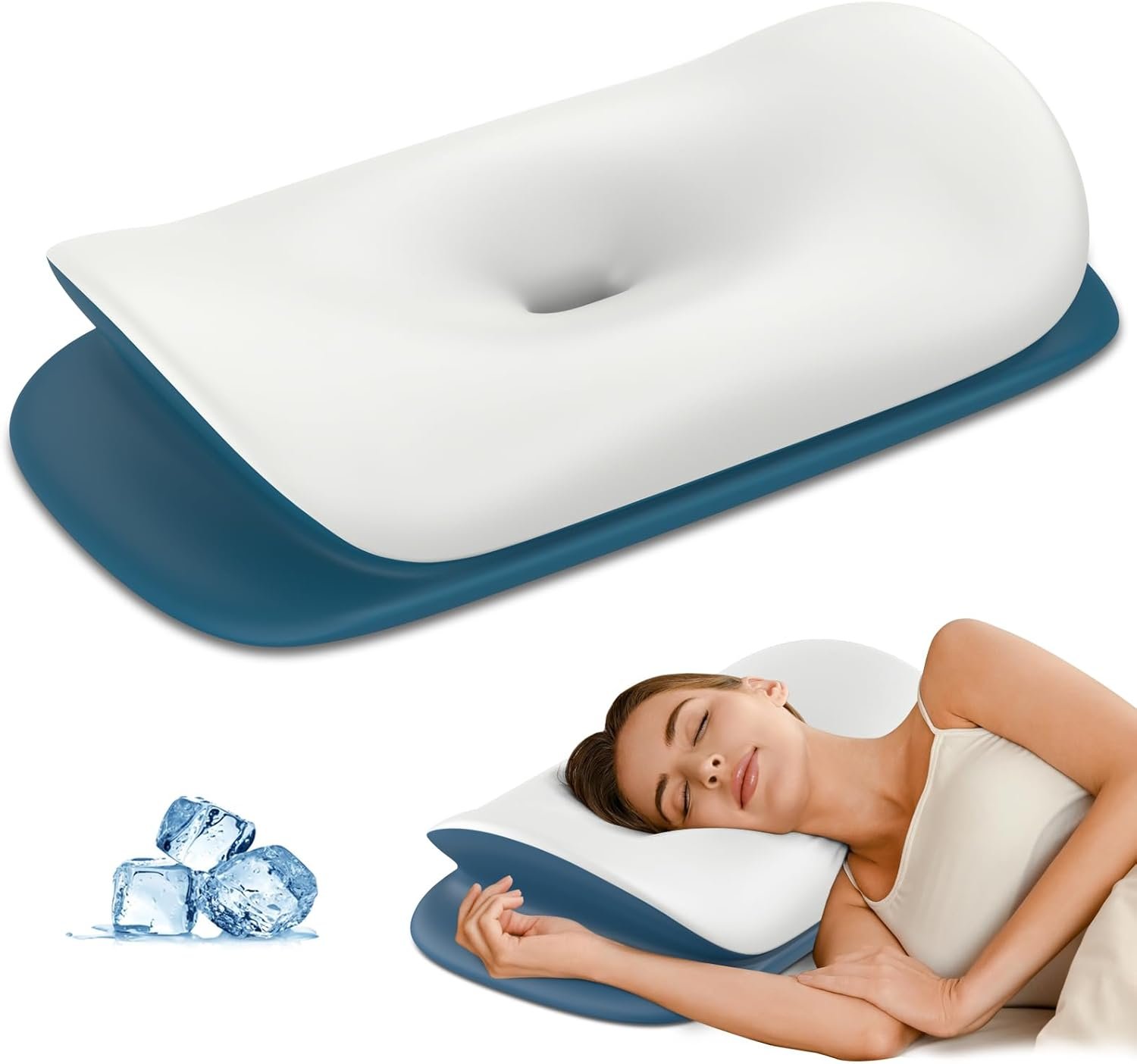 Olumoon Cervical Neck Pillow for Pain Relief – Ergonomic Memory Foam Contour Pillows for Side, Back & Stomach Sleepers, Cervical Pillow for Neck Support Sleeping with Breathable Cover