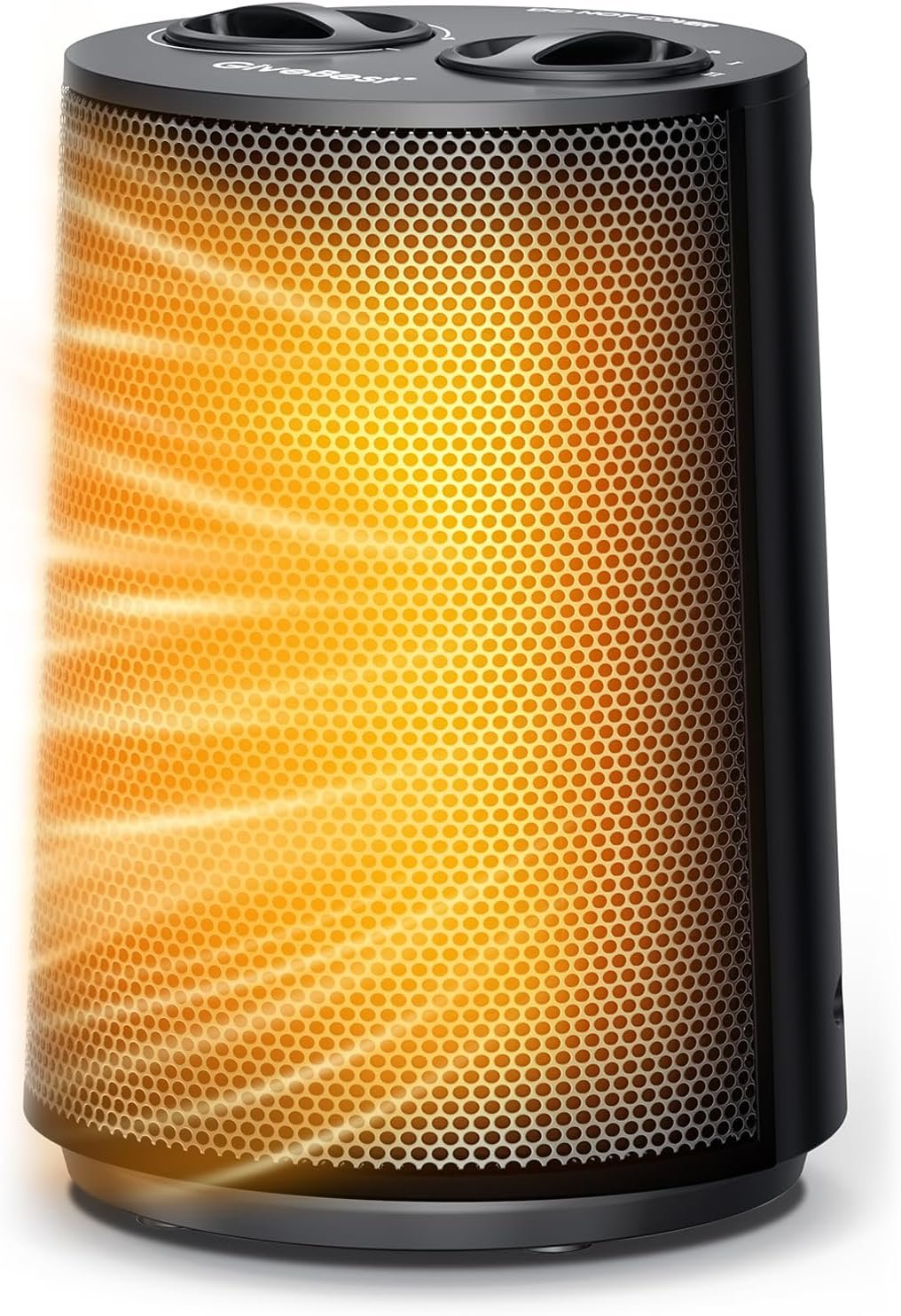 GiveBest Space Heater, 1500W Portable Heaters for Indoor Use, PTC Ceramic Heater with Heating and Fan Modes, Overheat & Tip-Over Protection, Ideal for Bedroom, Office & Desk Use, Black