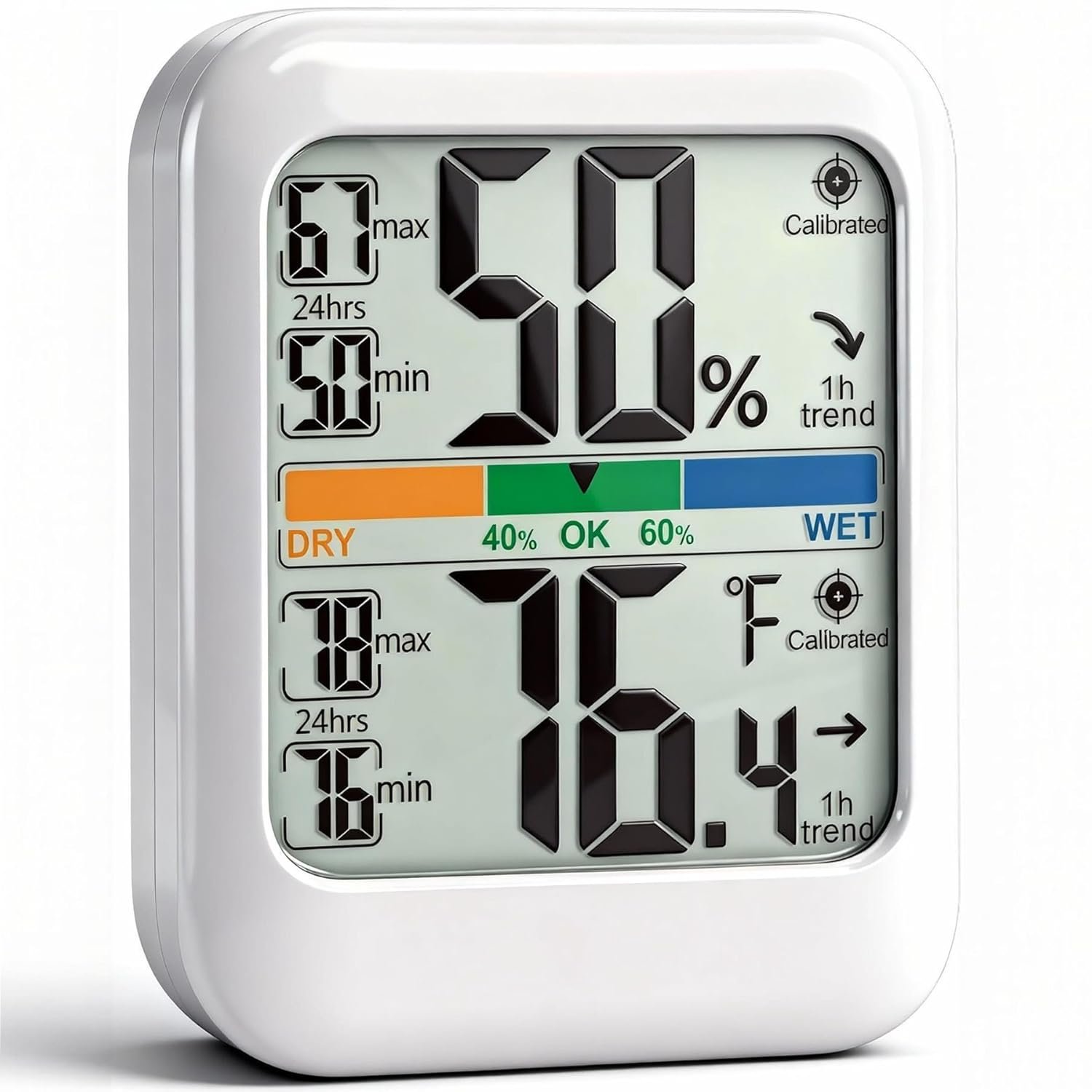 G.CATACC Digital Hygrometer Indoor Thermometer Humidity Meter Gauge, Room Thermometer Temperature and Humidity Monitor for House, Baby Nursery, Greenhouse, Reptile – Battery Included
