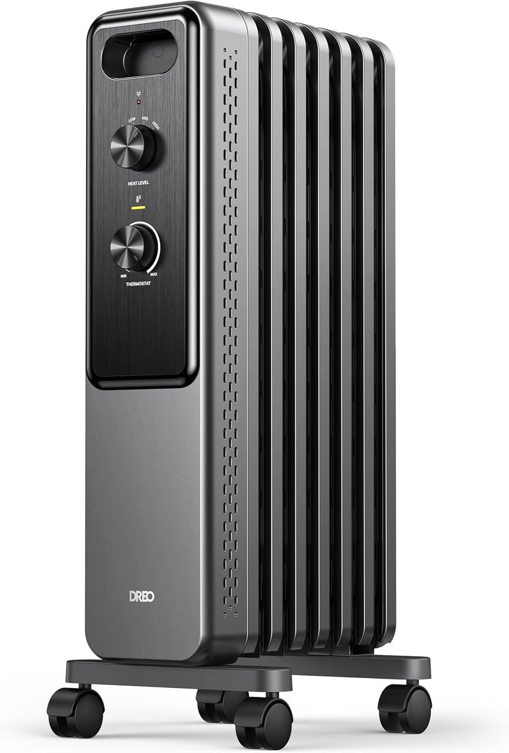 DREO Radiator Heater, Dual Knobs, 8 Safety Protection, 1500W Electric Space Heaters for Indoor Use Large Room, Energy Saving, Quiet Oil Filled Radiator for Bedroom, Adjustable Thermostat