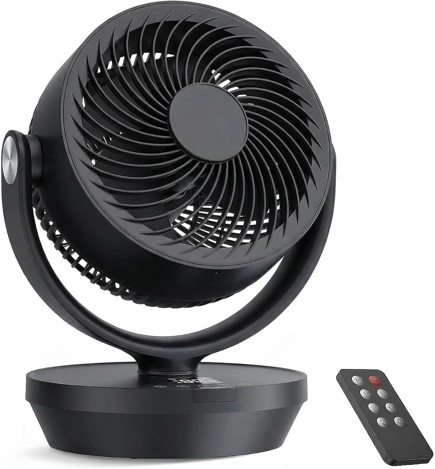 PNTCK Air Circulator Fan for Bedroom, 13″ Table Fan with Remote, 90° Oscillating & 120° Tilt, 60ft Strong Airflow, Quiet 25dB Electric Fan with 4 Speeds, 4 Modes & 12H Timer