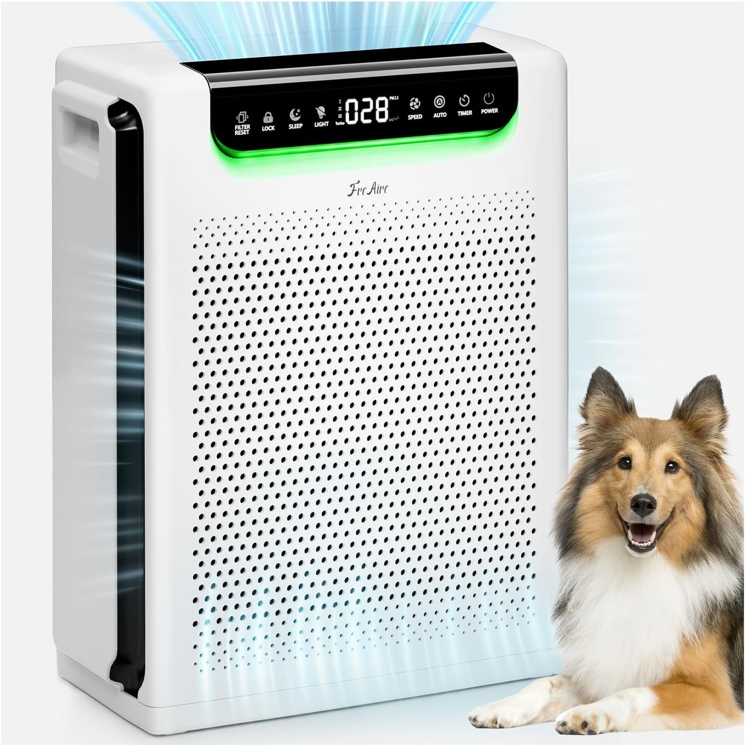 Air Purifiers for Home Large Room, Cover Up to 2600 Ft² with Washable Filters, Powerful Turbo Mode, PM2.5 Air Quality Display, 22dB Sleep Mode, Air Cleaner for Pets Hair, HAP607, Bright White