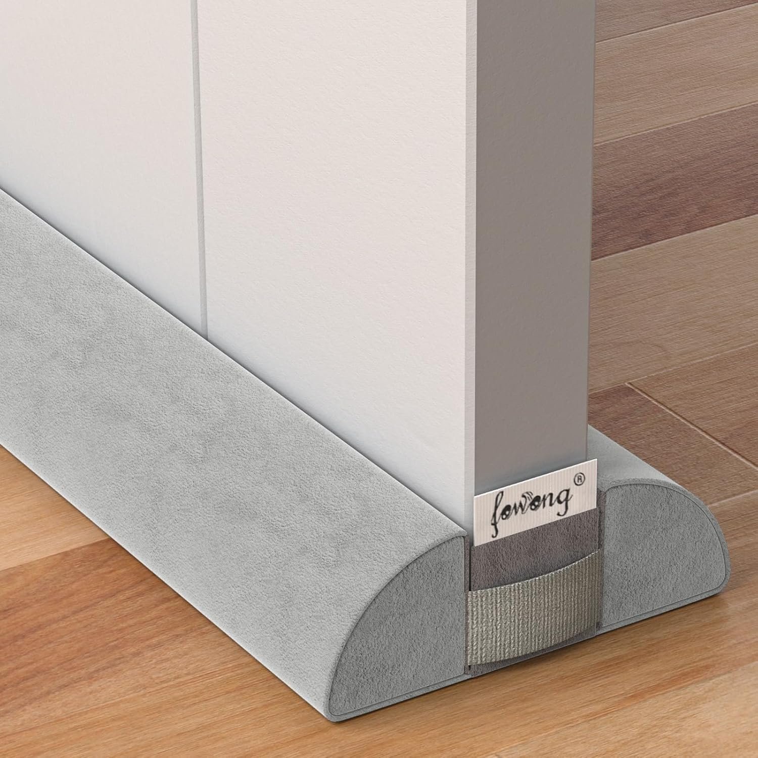 fowong Door Draft Stopper 36″ Adjustable Under Door Draft Stopper Soundproofing 30 Inch to 36 Inch Triangle Noise Blocker Seal Large Gap up to 1.7″, Easy to Install Grey