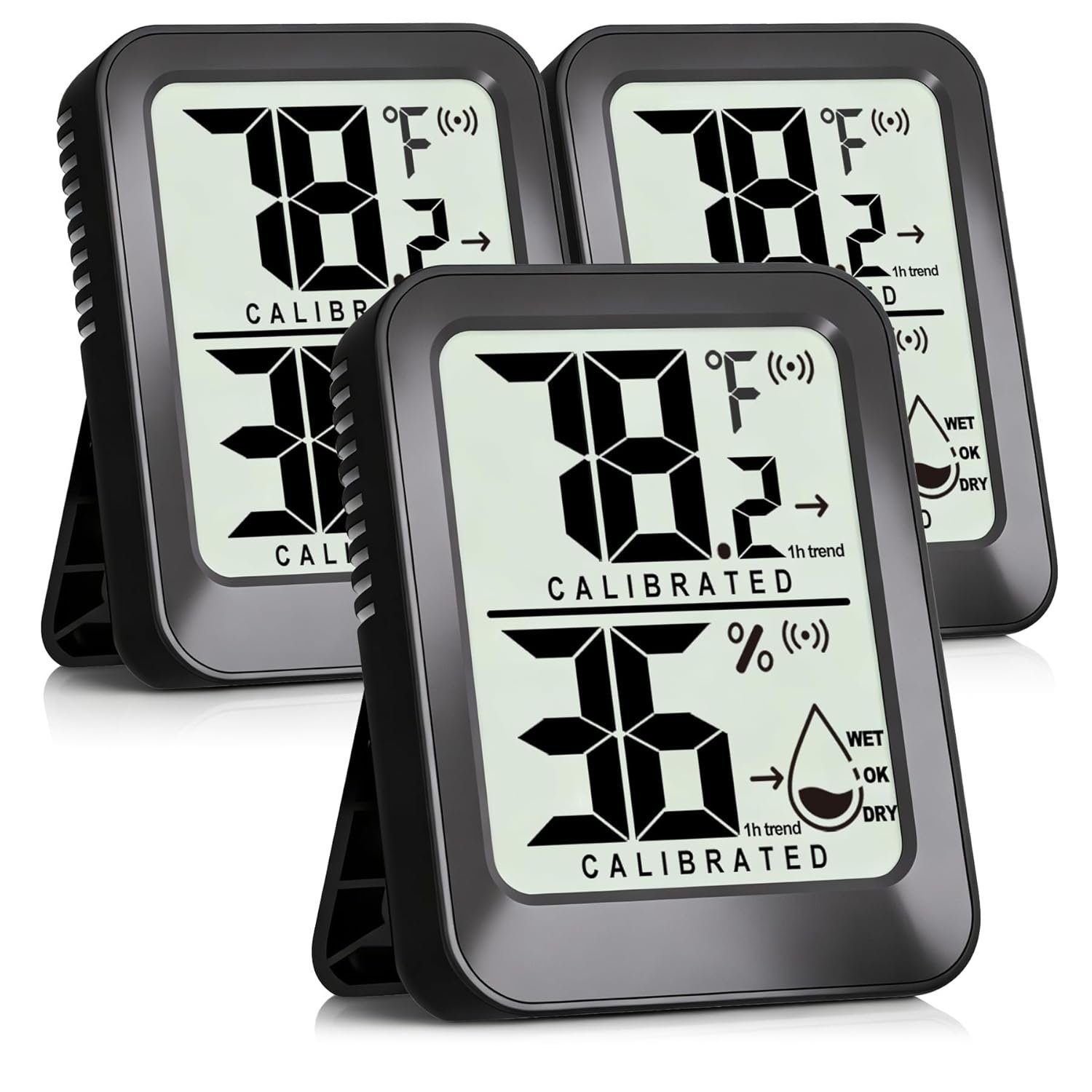 3 Pack Room Thermometer Indoor Hygrometer Digital Mini Humidity Meter Gauge with Temperature and Humidity Monitor Sensor for House, Pet, Plant, Incubator – Battery Included