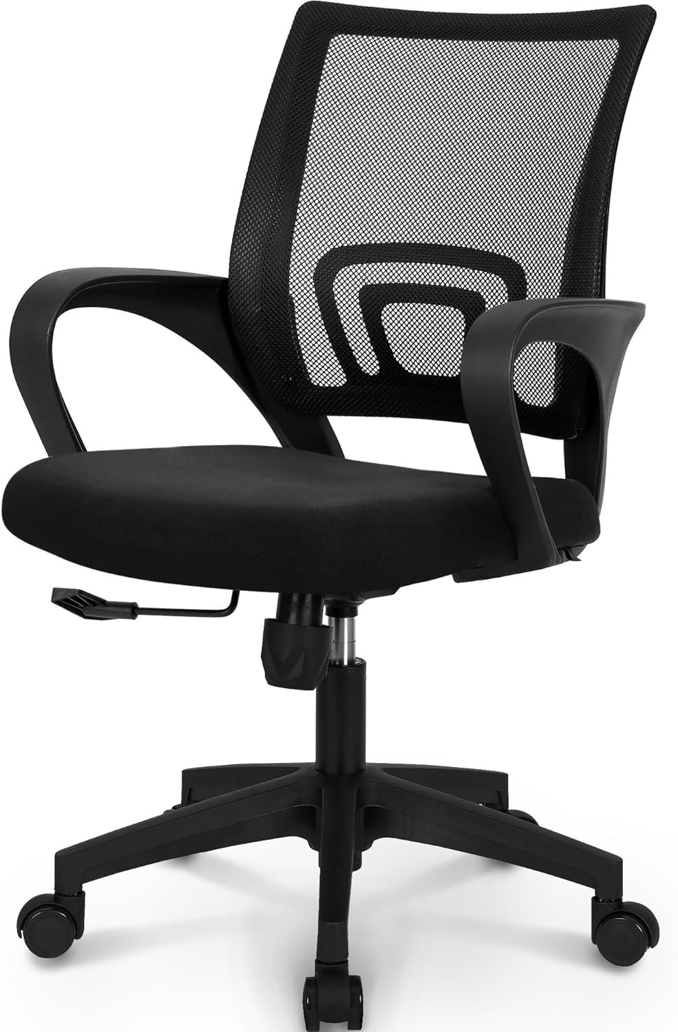 NEO CHAIR Office Desk Computer Chair Ergonomic Mesh Gaming Cushion Seat with Comfy Lumbar Mid Back Support Adjustable Height Swivel Rolling Wheels for Home Task (Mesh Black)