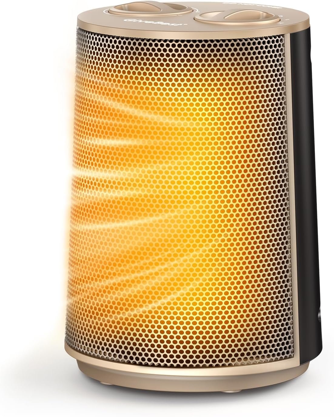 GiveBest Portable Space Heater – 1500W Quiet & Energy Efficient Overheat & Tip-Over Protection, Fast Heating PTC Technology, Ideal for Bedroom, Office & Desk Use, Gold