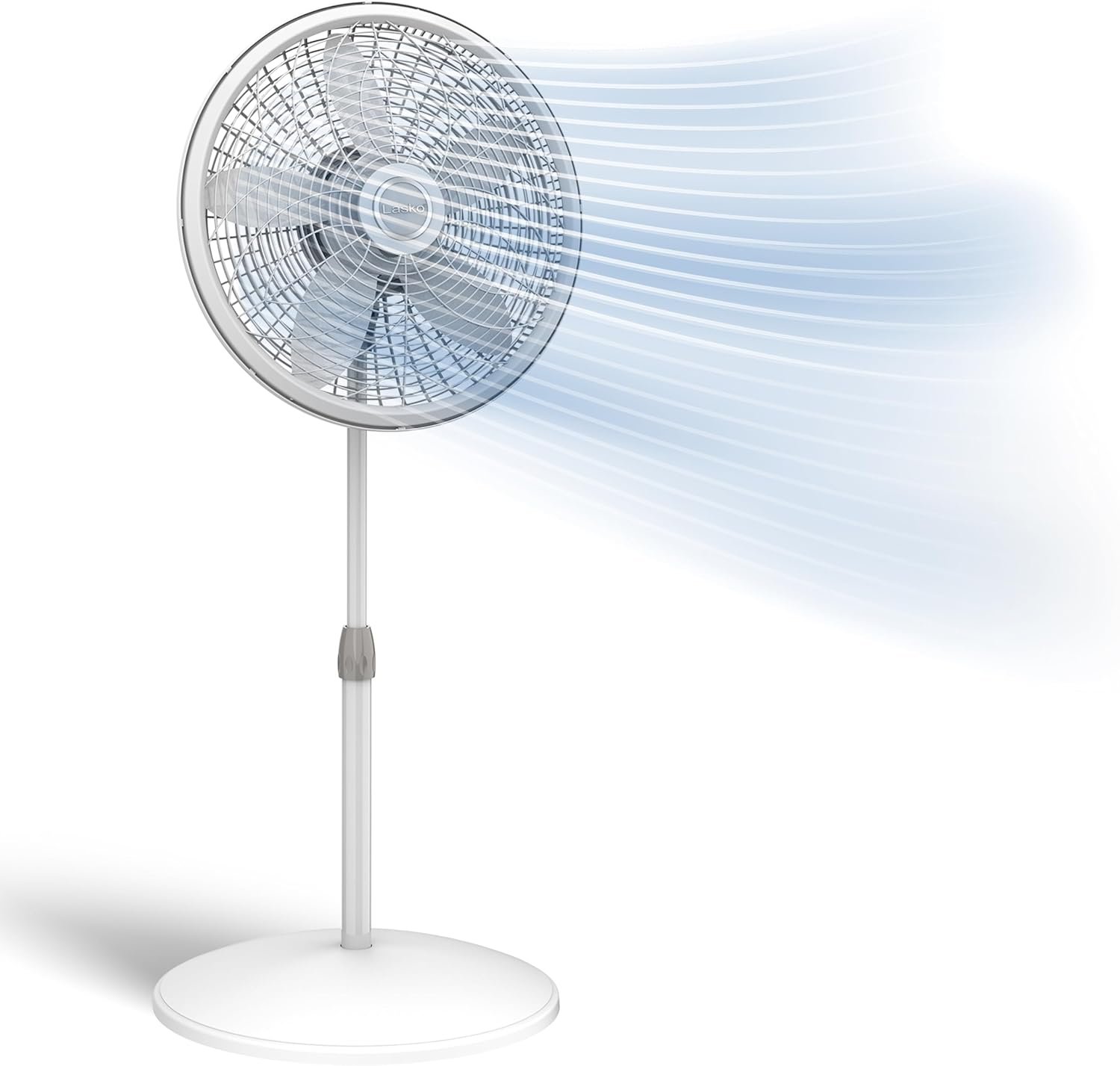 Lasko Oscillating Pedestal Fan – Lasko Fan with Adjustable Height and 3 Cooling Speeds, Portable, 18″, White, 1820