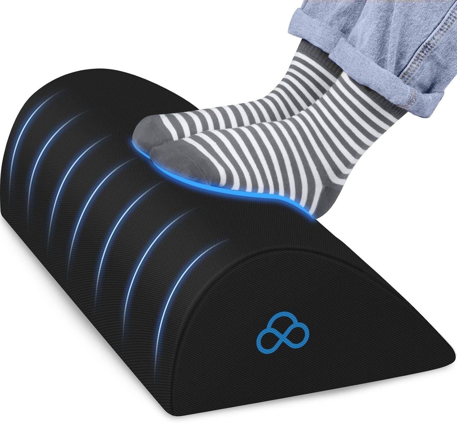 StepLively Foot Rest Ergonomic Pillow for Under Desk at Work, Anti-Fatigue Footrest Support Pillow for Fatigue & Pain Relief, Comfortable for Office Chair, Car Seat & Gaming Chair – Black