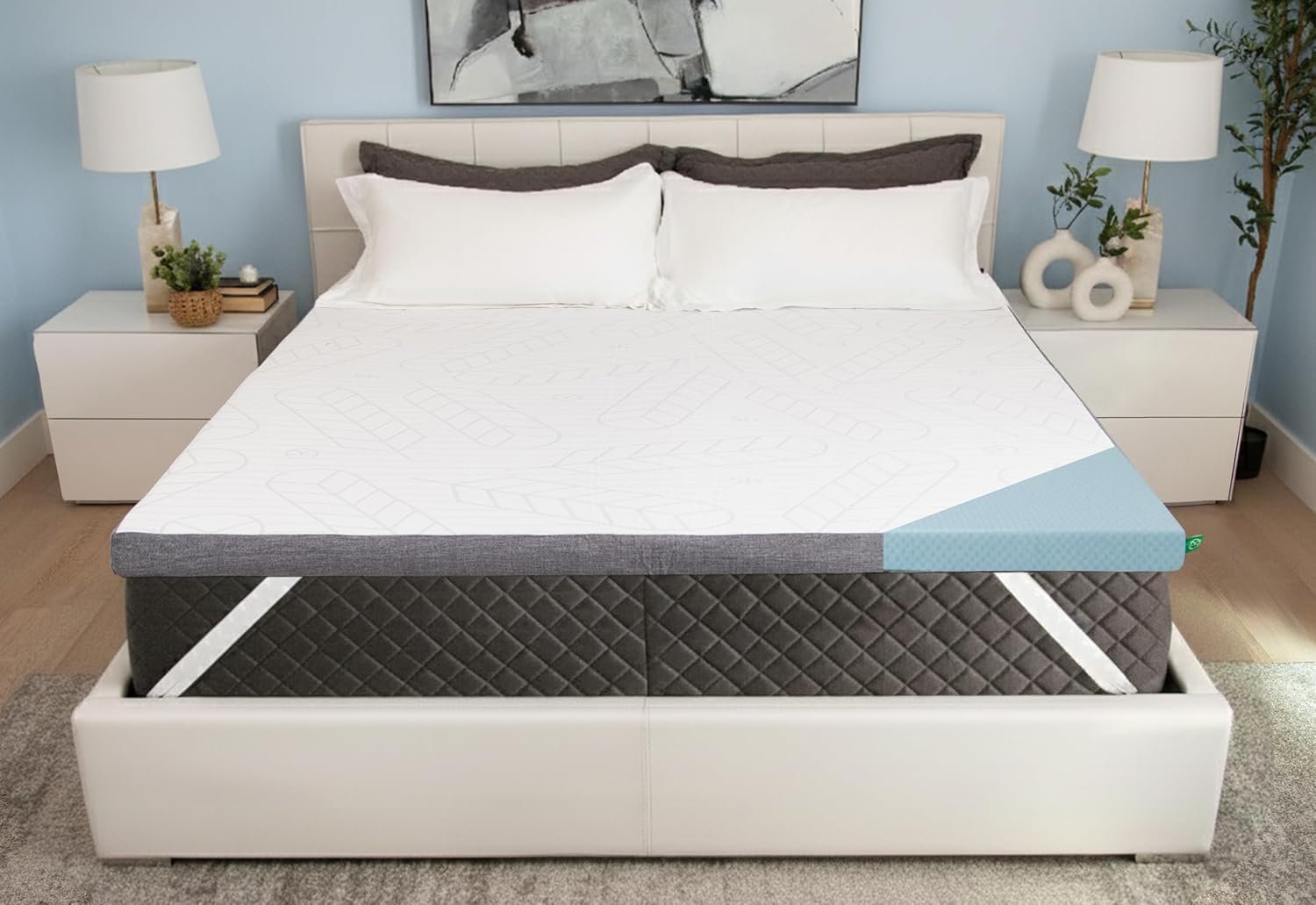Sleepyhead Queen 3 Inch Premium Gel Mattress Topper – Cooling Gel Memory Foam Bed Topper – Pressure Relief, Washable Cover, CertiPUR-US Certified, Soft Mattress Pad (Queen 3″)