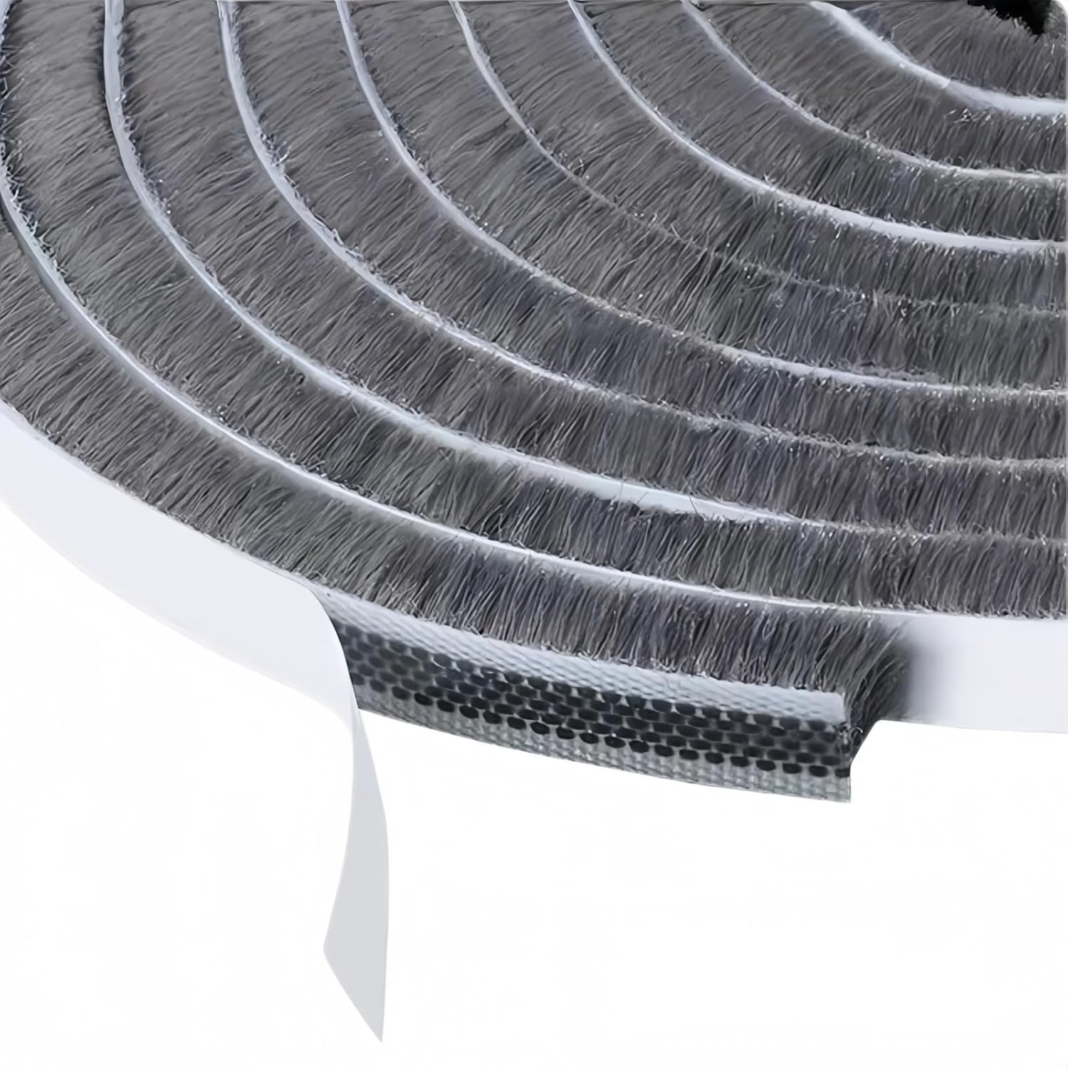 Window Weather Stripping Door Seal, 33 Ft Self-Adhesive Winter Insulation Strip for Exterior Front Door Frame Window Soundproofing Noise Cancelling Window Inserts, 0.35″Wide x 0.2″Thick, Gray