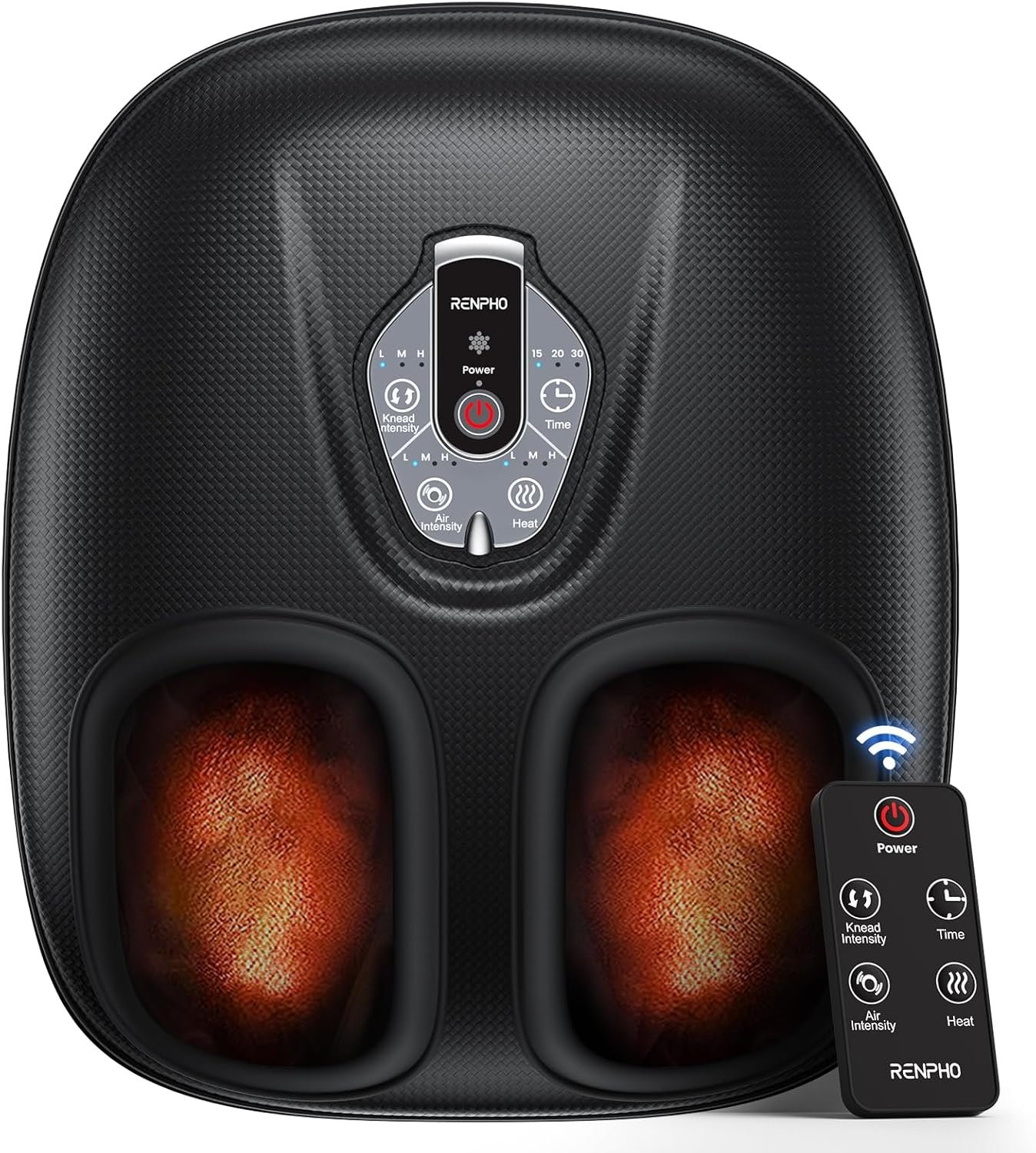 RENPHO Foot Massager Machine with Heat [2026 Upgraded], Mothers Day Gifts for Mom Wife, Shiatsu Foot Massager for Plantar Fasciitis, Cordless Control, FSA Eligible HSA Store Eligible Massager, Black