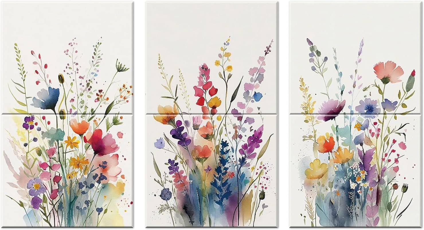 JBER Art Acoustic Panels, 47.2X27 Inches Acoustical Wall Panels, Sound Absorbing Wall Art, Decorative Acoustic Panels, Soundproof Wall Panels for Studio, Home & Living Room (Wild Flowers)