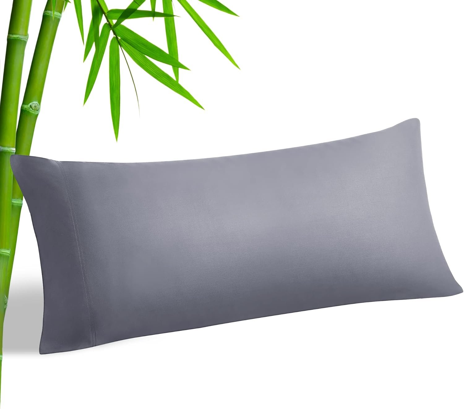BEDELITE Body Pillow Cover, Rayon Made from Bamboo, Cooling Body Pillow Pillowcase for Hot Sleepers and Night Sweats, Breathable & Silky Soft Full Long Pillow Case Cover (Grey, 20×54 Inches)