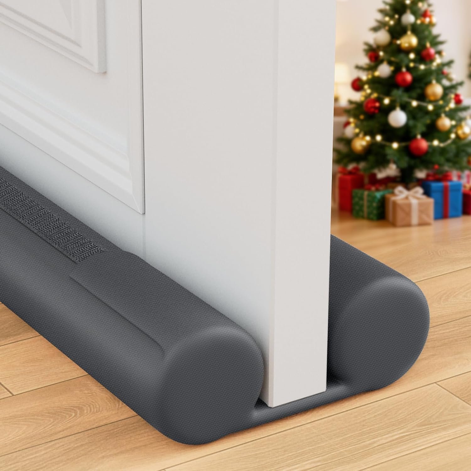Under Door Draft Stopper for Bottom of Door, Weather Stripping Door Seal, Covers Gap Up to 2.36″, Adjustable Door Sweep for Interior Doors and Exterior Cold Air, Noise, Dust, Light (Gray)