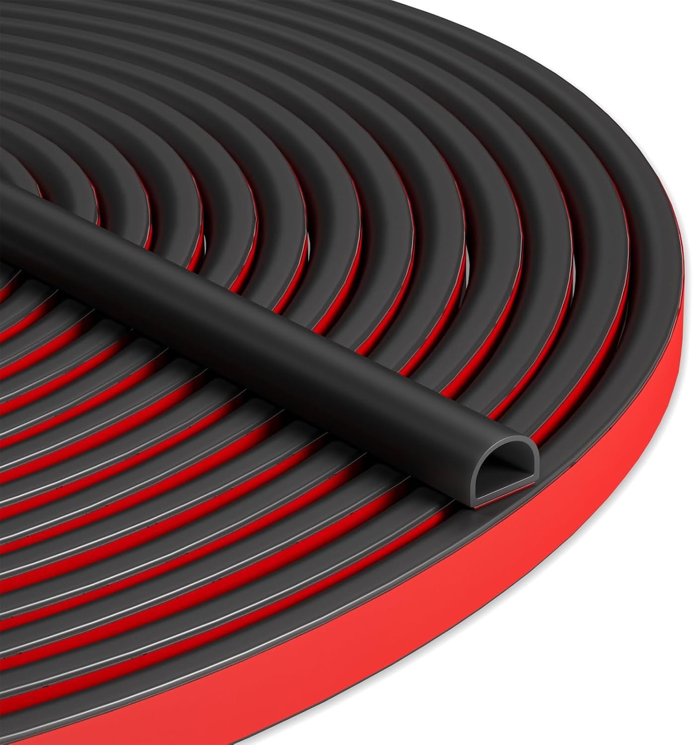 20FT Weather Stripping Door Seal – Self Adhesive Weather Insulation Strip Weatherstripping Silicone D Shaped Seal Strip Door Frame Gap Filler/Window Soundproofing