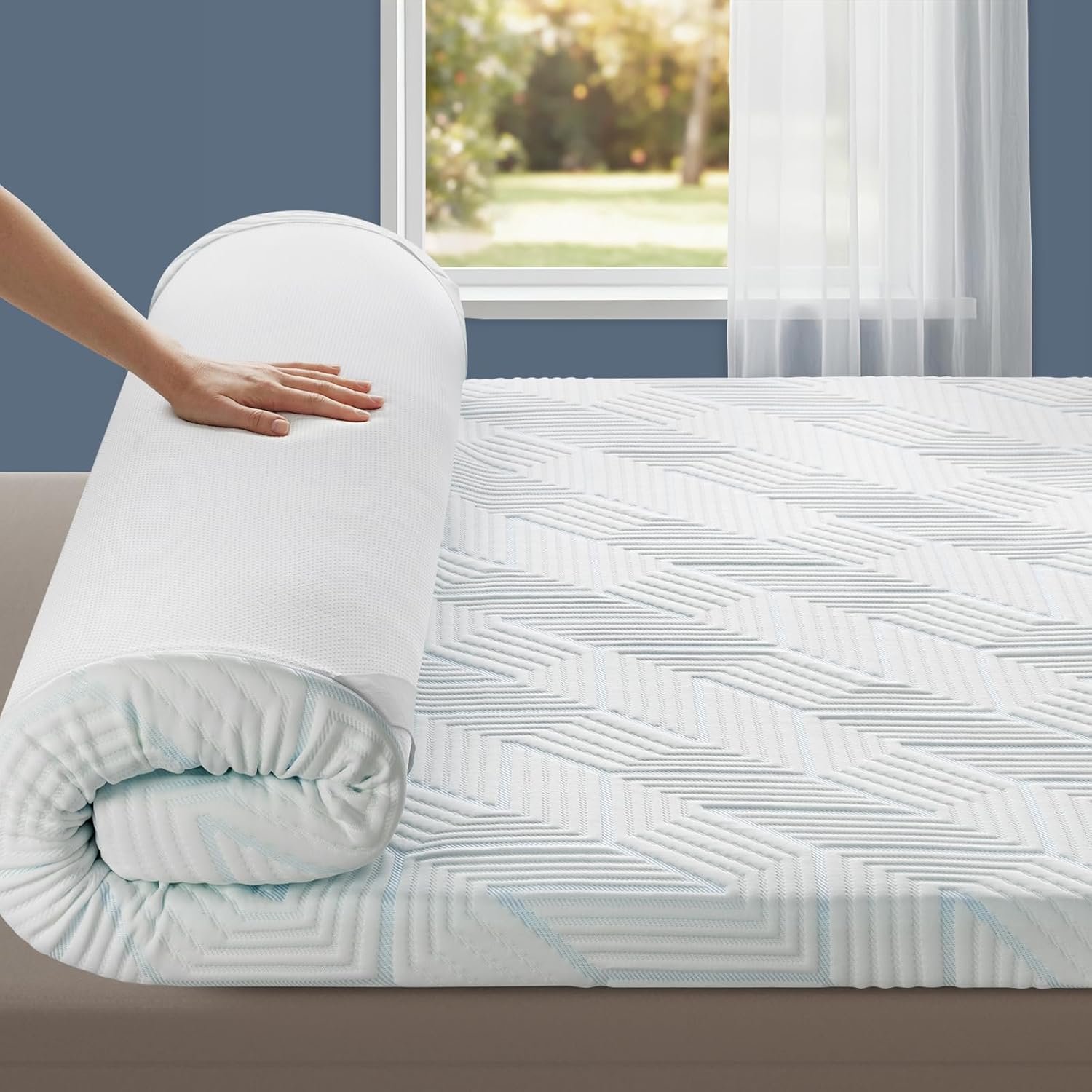 BedStory 3 Inch Gel Memory Foam Mattress Topper Queen – Pressure Relief & Breathable for Deeper Sleep – Bed Toppers with Washable Soft Cover, CertiPUR-US Certified