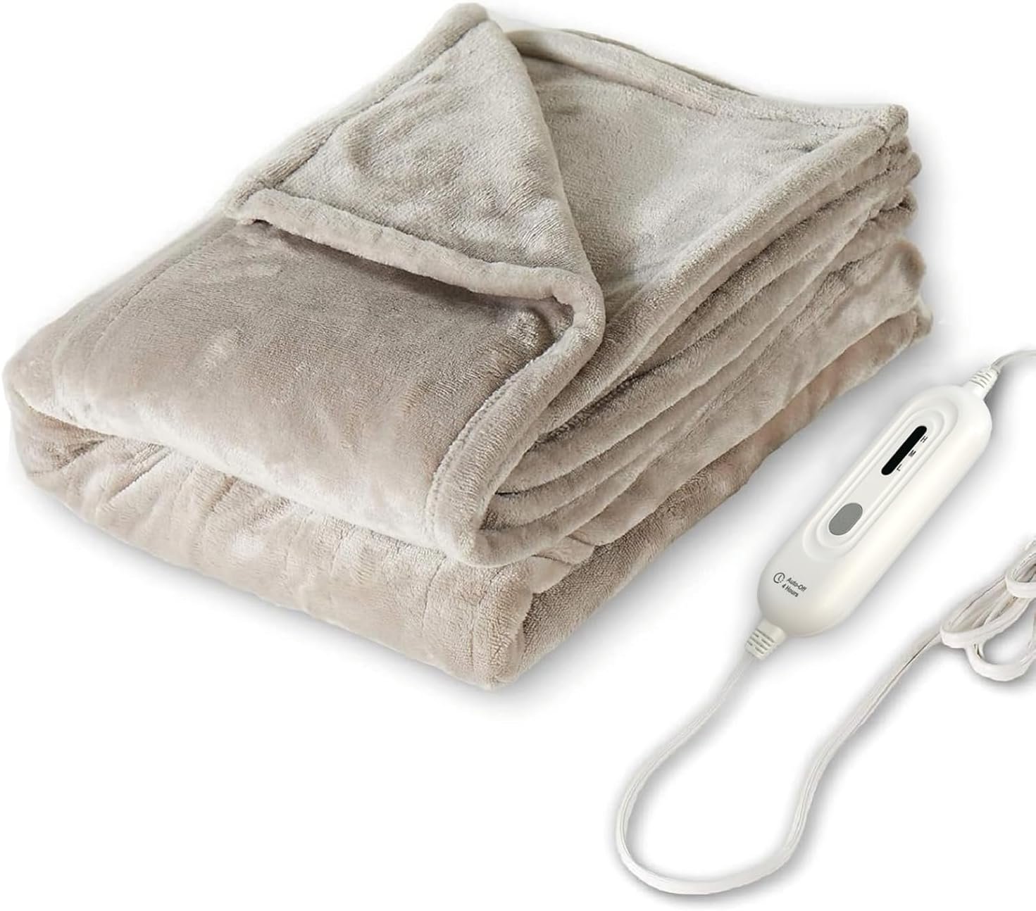 Tefici Heated Blanket Throw 50″x60″, Ultra Soft 2-Layer Flannel Electric Blanket, for Home Office Sofa,3 Heat Settings, 4H Auto Off, ETL FCC Certified, Overheat Protection, Machine Washable, Camel