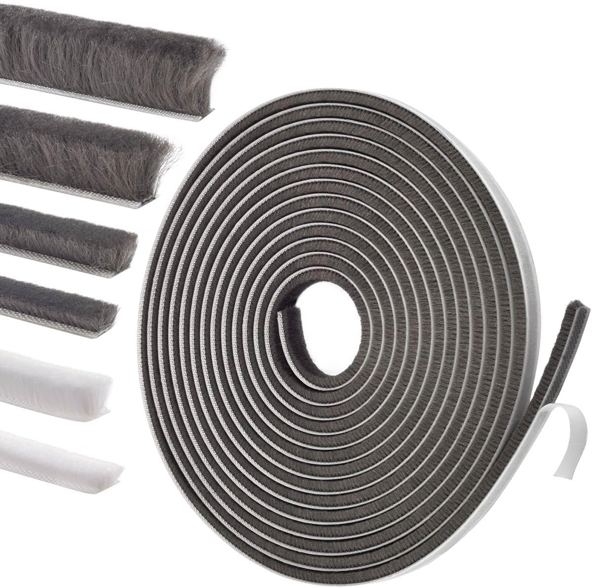 Self-Adhesive Weather Stripping Seal for Doors & Windows – Soundproof Insulation Gap Filler for Sliding, Exterior, Front, and Jamb Frames – 0.2″ x 0.35″ x 16.5 ft, Gray